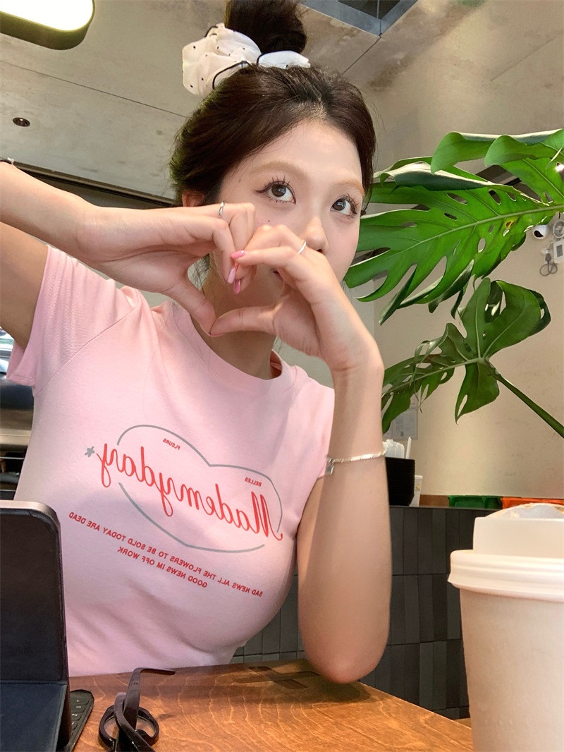 ストレッチスリム半袖レタリングTシャツ | 詳細画像9