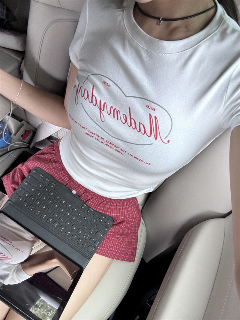 ストレッチスリム半袖レタリングTシャツ | 詳細画像18
