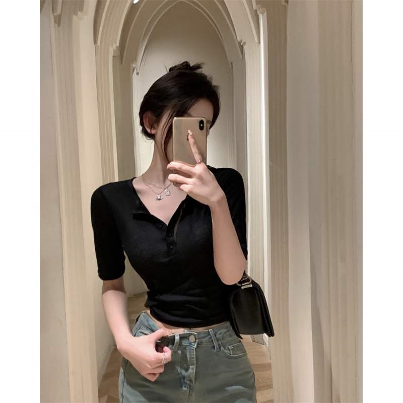 シースルーボタン半袖Tシャツ | 詳細画像7
