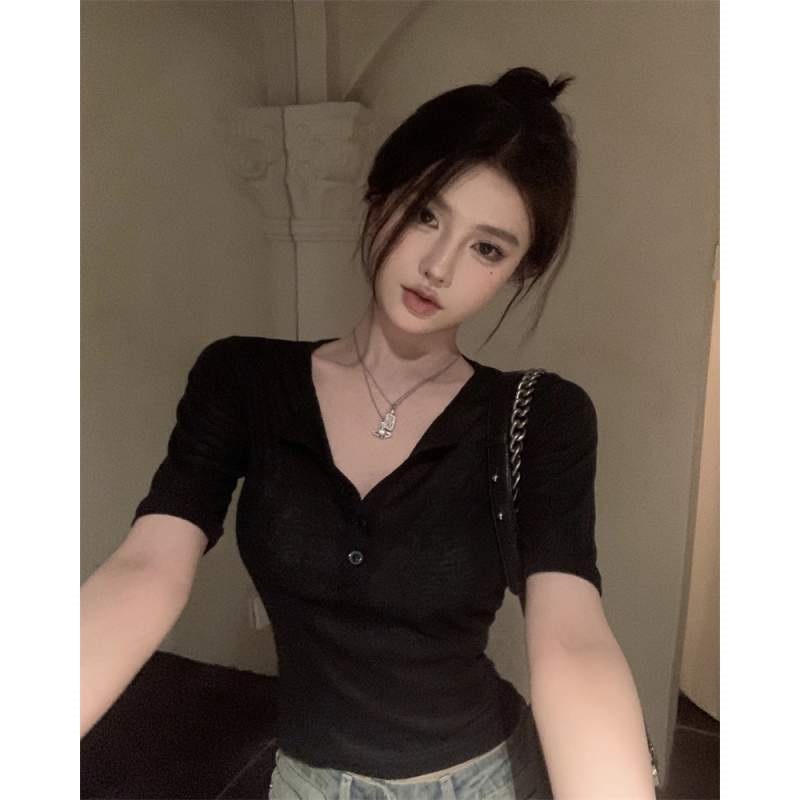 シースルーボタン半袖Tシャツ | 詳細画像8