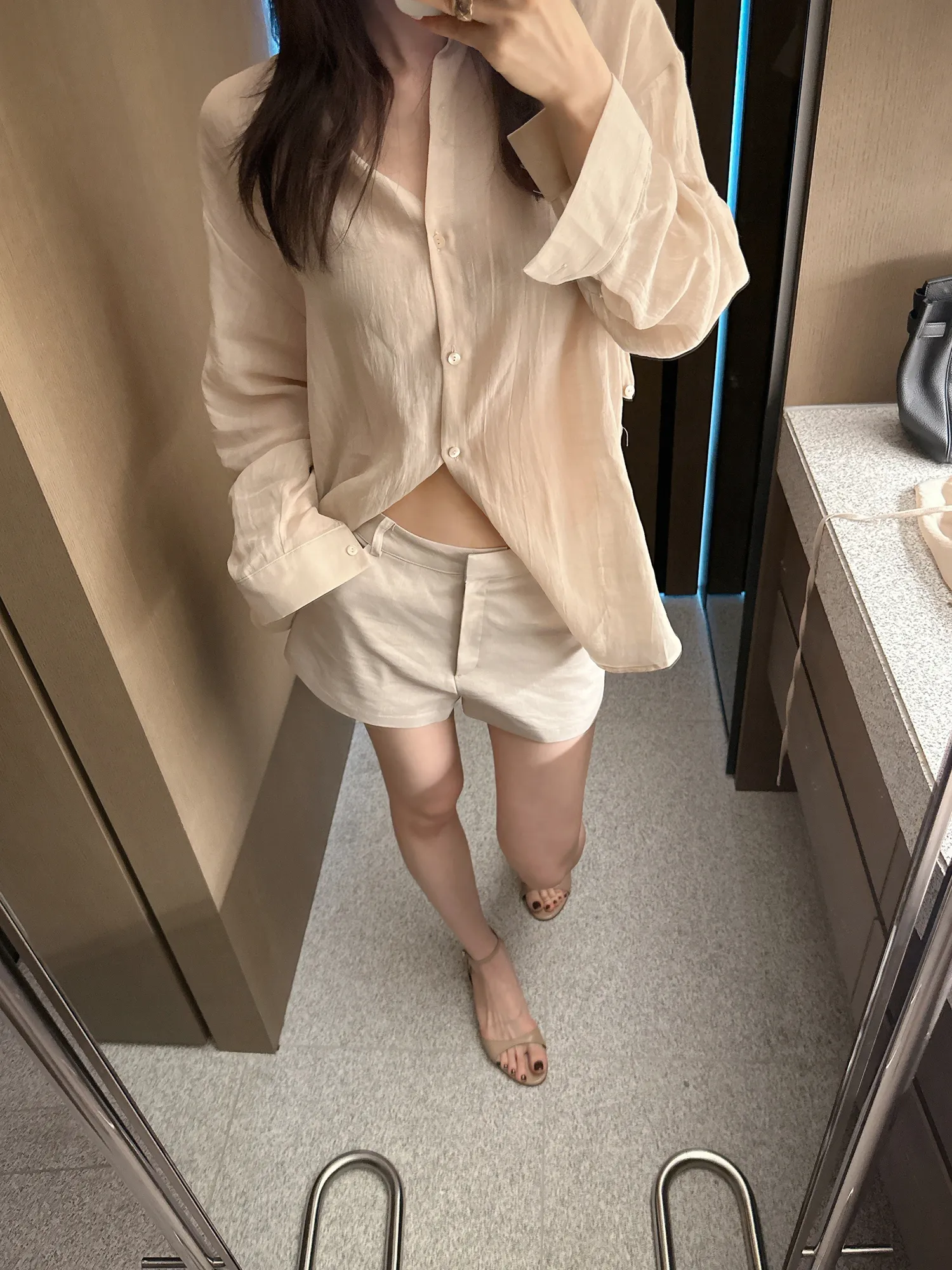 リネン混ショートショートパンツ | partysu | 詳細画像1