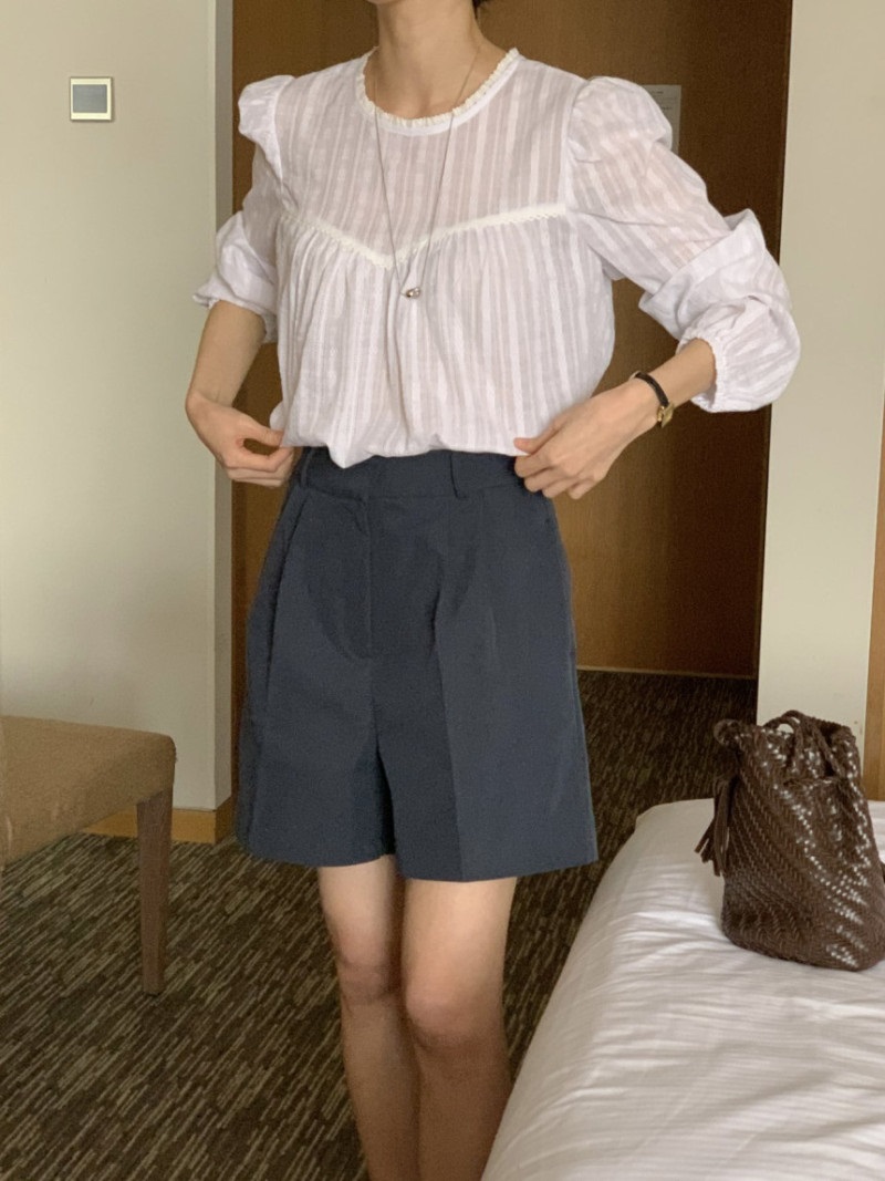 両起毛ツータック無地ショートパンツ | 詳細画像5