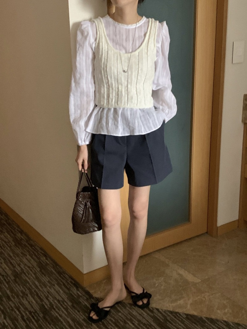 両起毛ツータック無地ショートパンツ | 詳細画像7