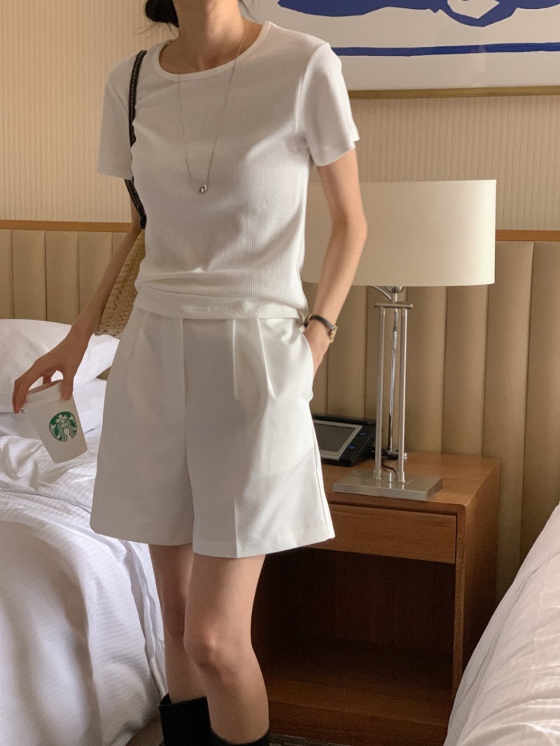 両起毛ツータック無地ショートパンツ | 詳細画像15