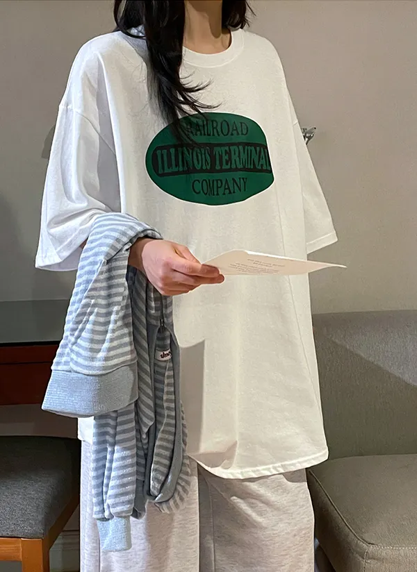 オーバーサイズプリントレタリングTシャツ | crushj | 詳細画像1