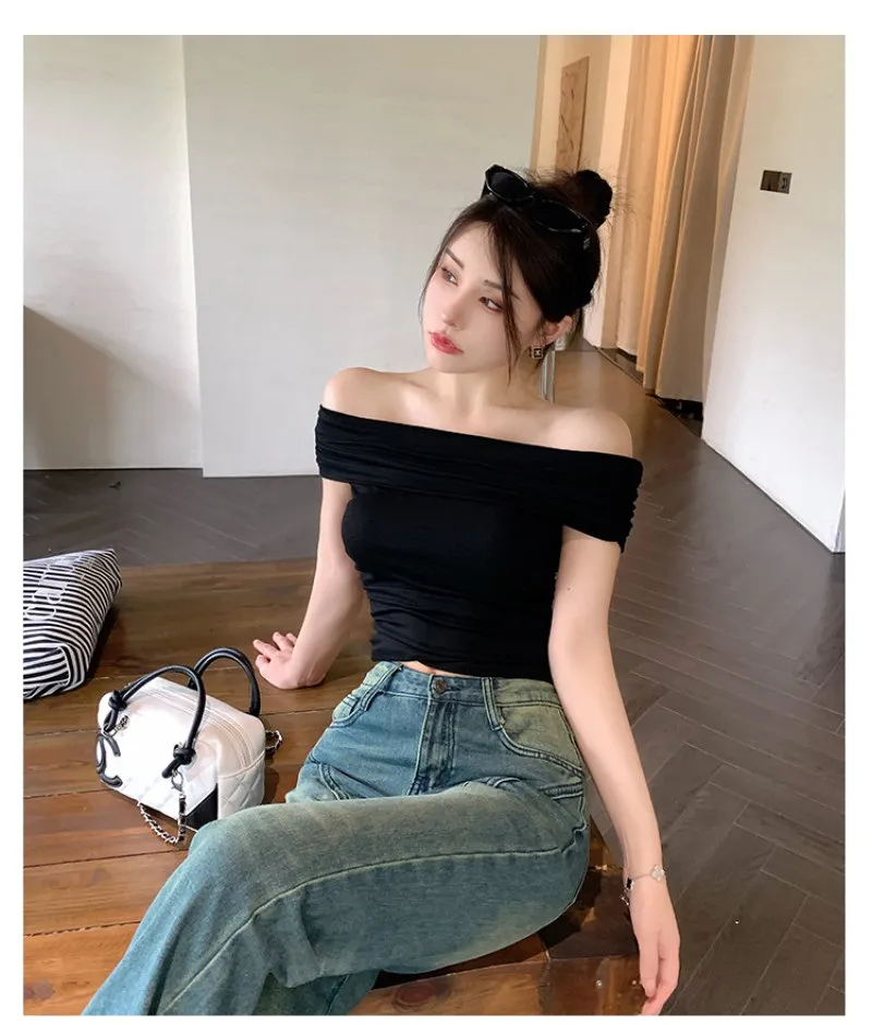 オフショルダースリムTシャツ | 詳細画像1