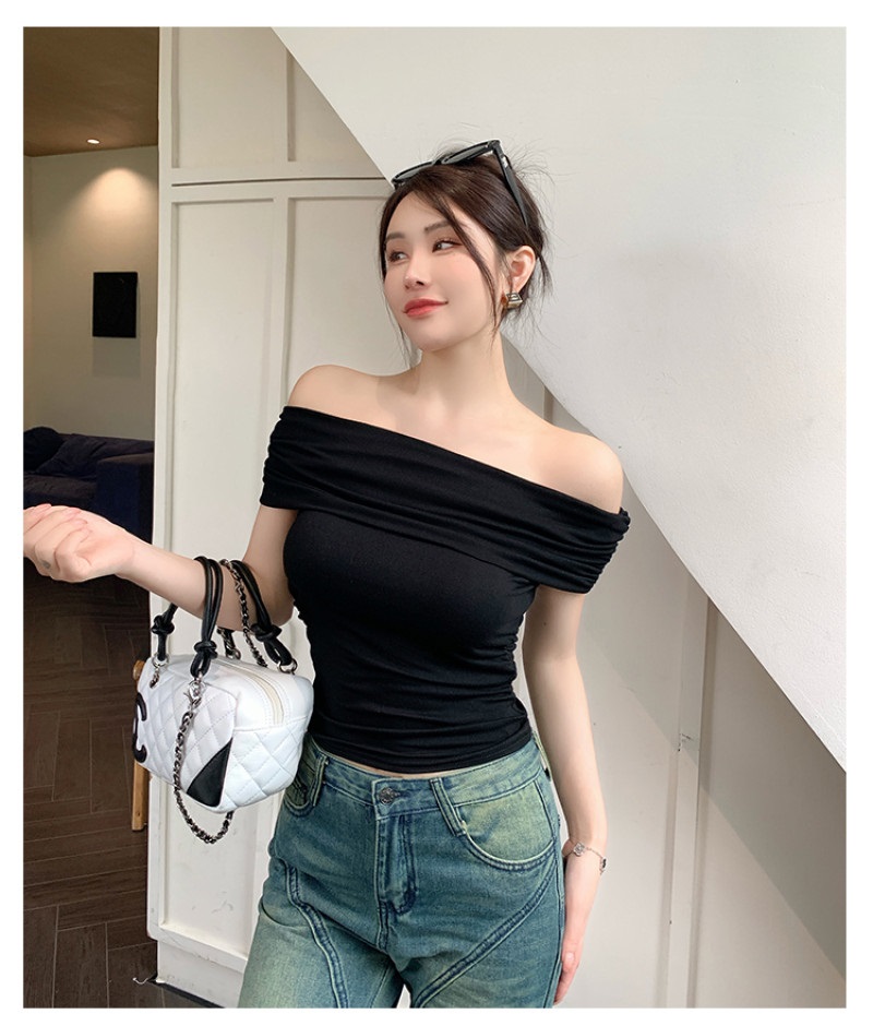 オフショルダースリムTシャツ | 詳細画像3