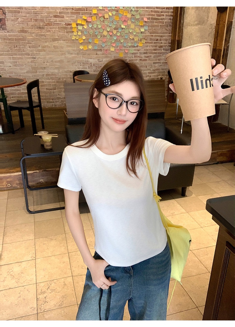リブラウンドネック半袖Tシャツ | 詳細画像5