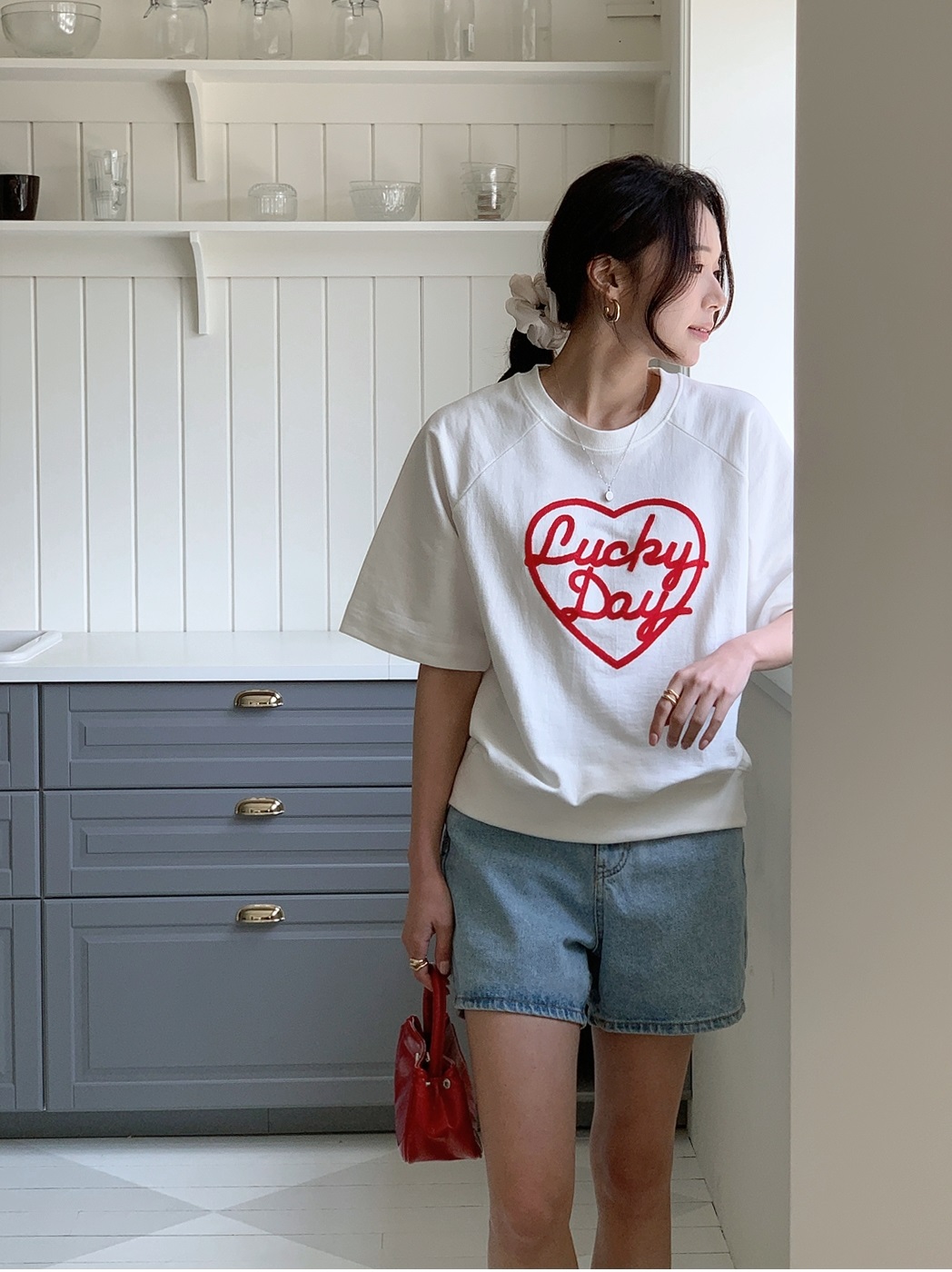 ルーズレタリング刺繍Tシャツ | 詳細画像3