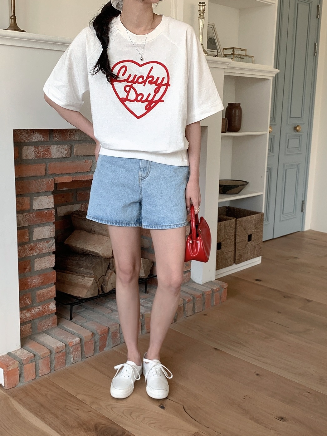 ルーズレタリング刺繍Tシャツ | 詳細画像4