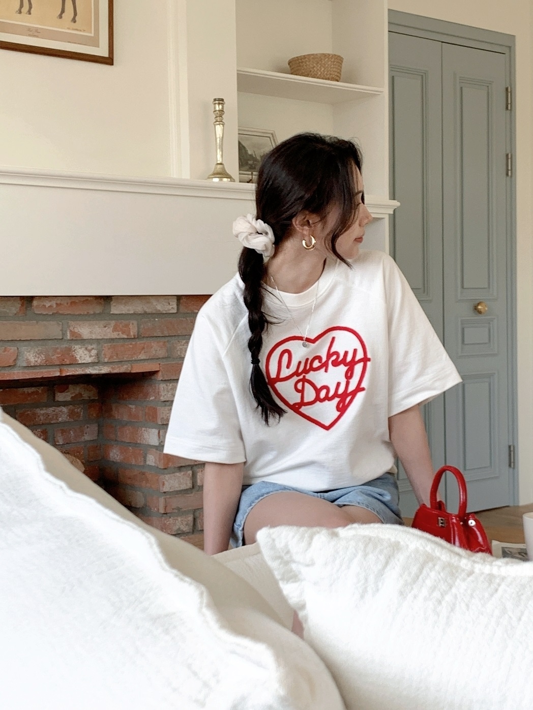 ルーズレタリング刺繍Tシャツ | 詳細画像12