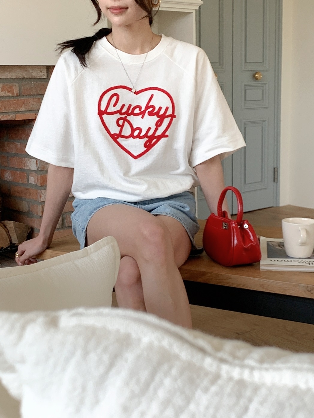 ルーズレタリング刺繍Tシャツ | 詳細画像13