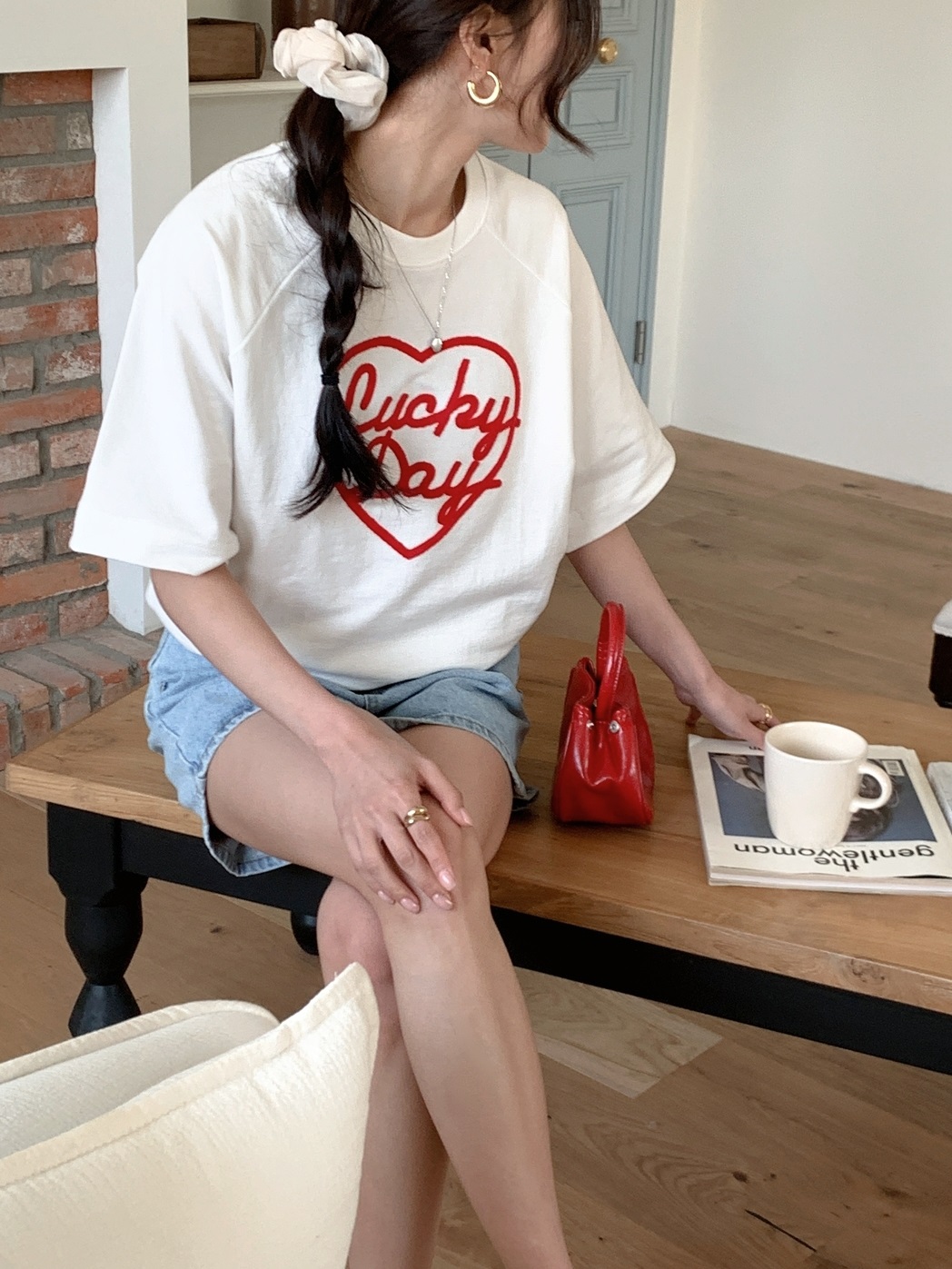 ルーズレタリング刺繍Tシャツ | 詳細画像10