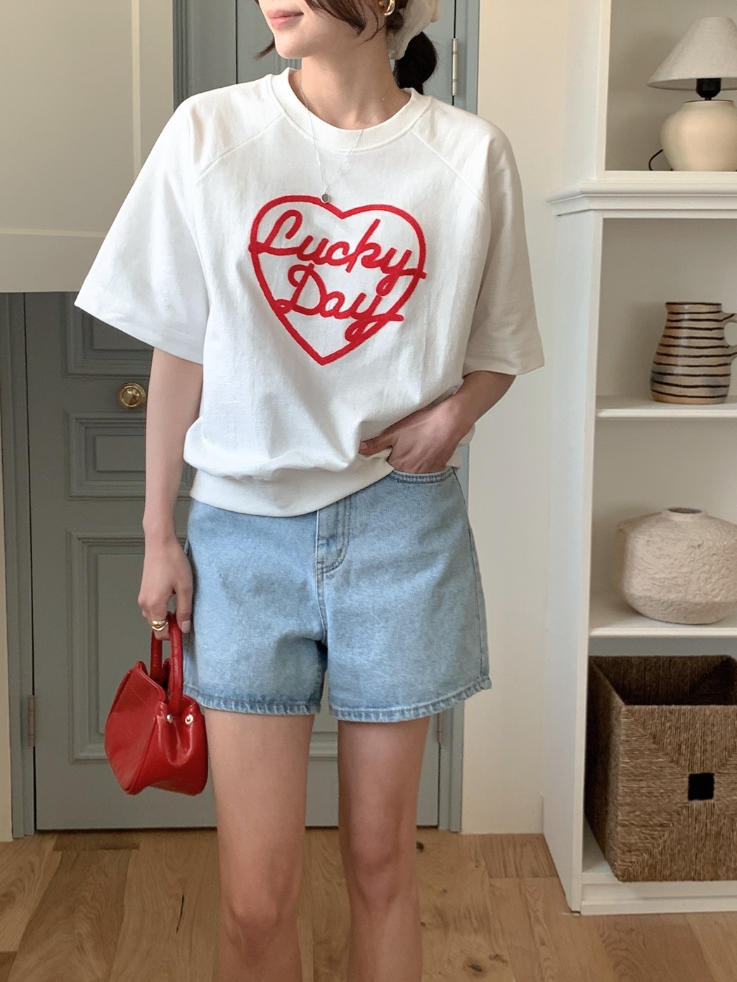 ルーズレタリング刺繍Tシャツ | 詳細画像2