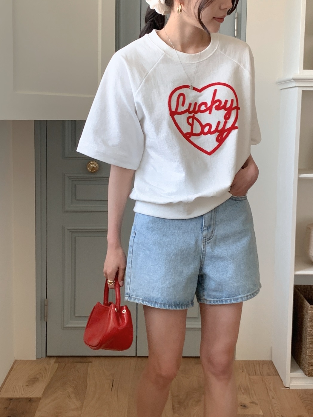 ルーズレタリング刺繍Tシャツ | 詳細画像7