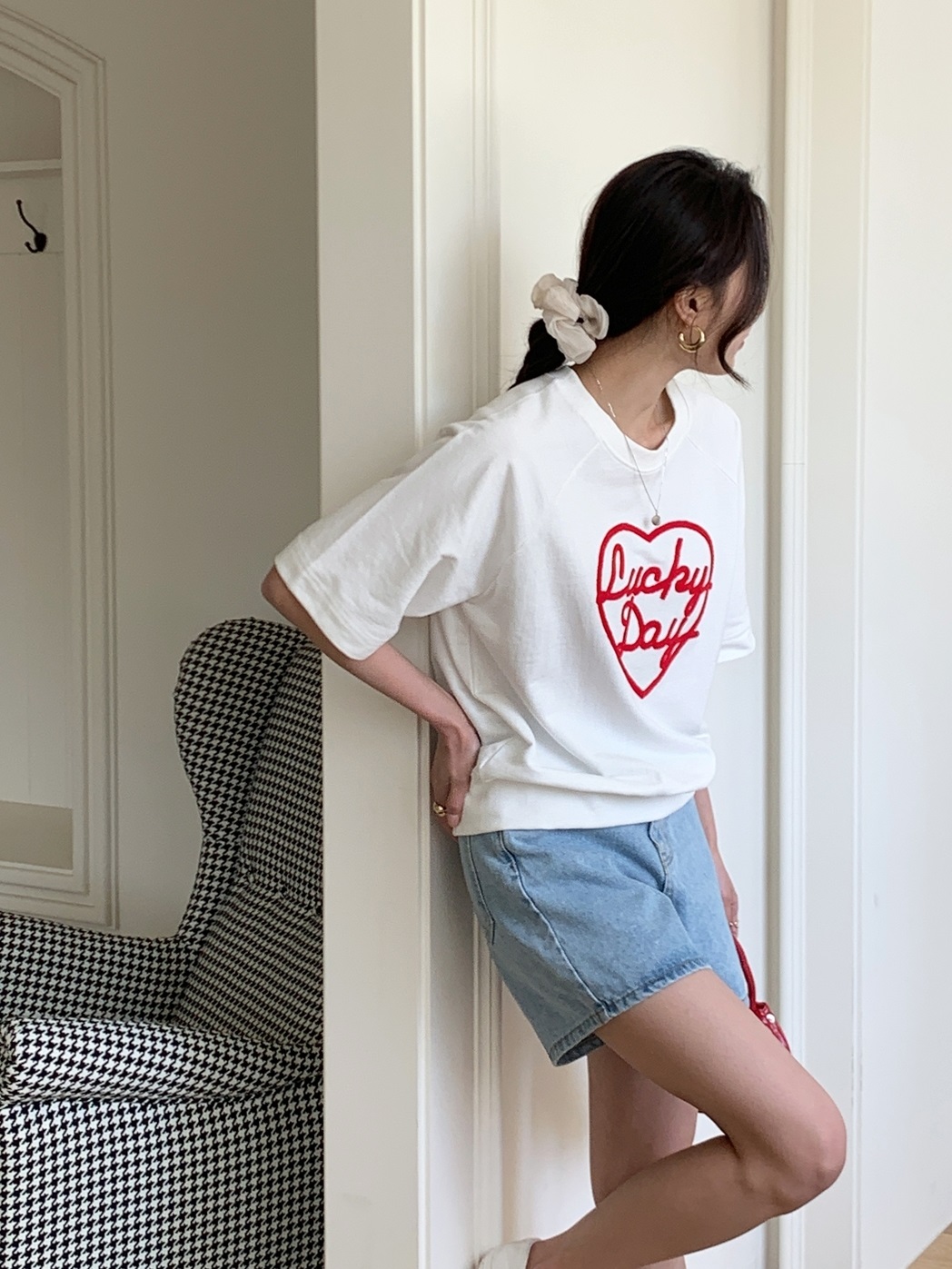 ルーズレタリング刺繍Tシャツ | 詳細画像5