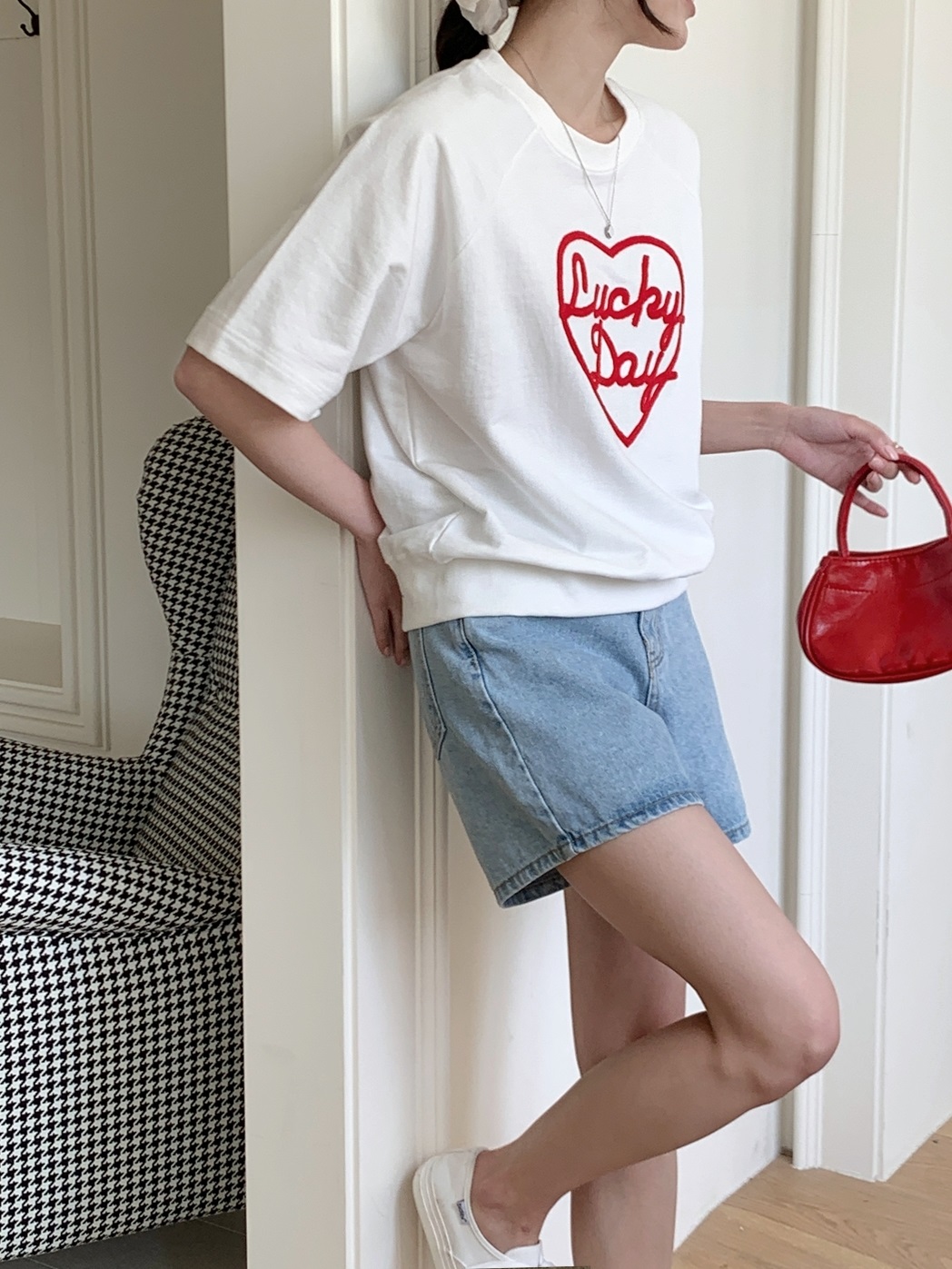 ルーズレタリング刺繍Tシャツ | 詳細画像9