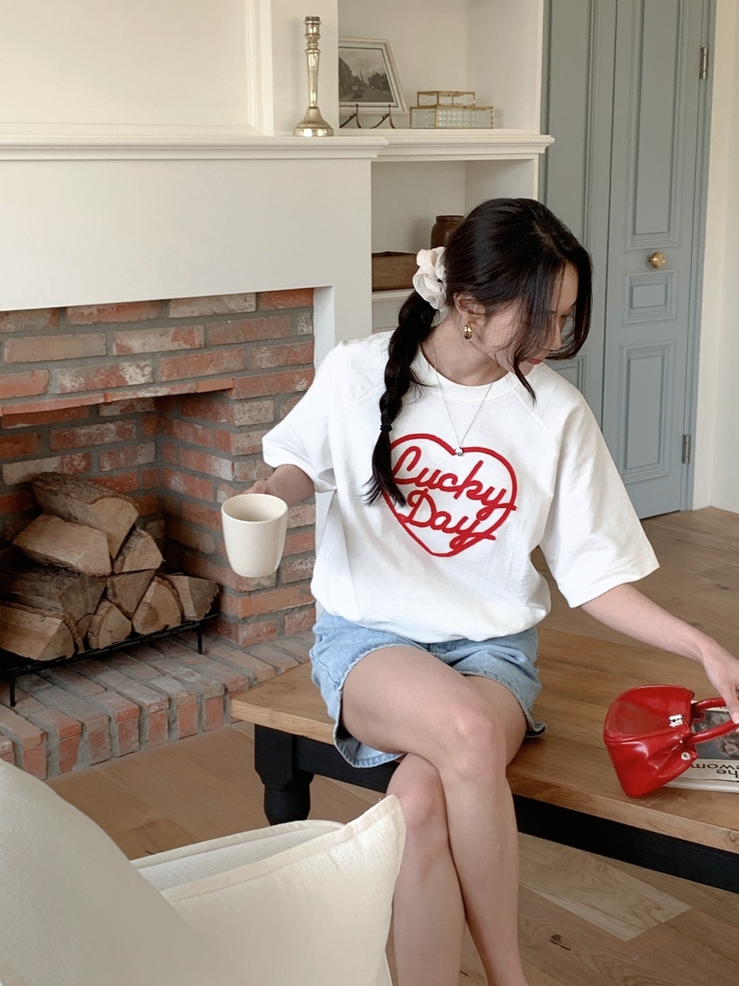 ルーズレタリング刺繍Tシャツ | 詳細画像8