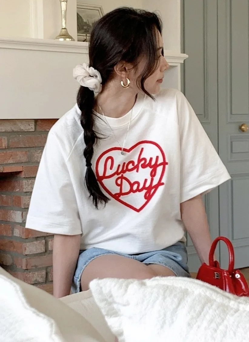 ルーズレタリング刺繍Tシャツ | 詳細画像1