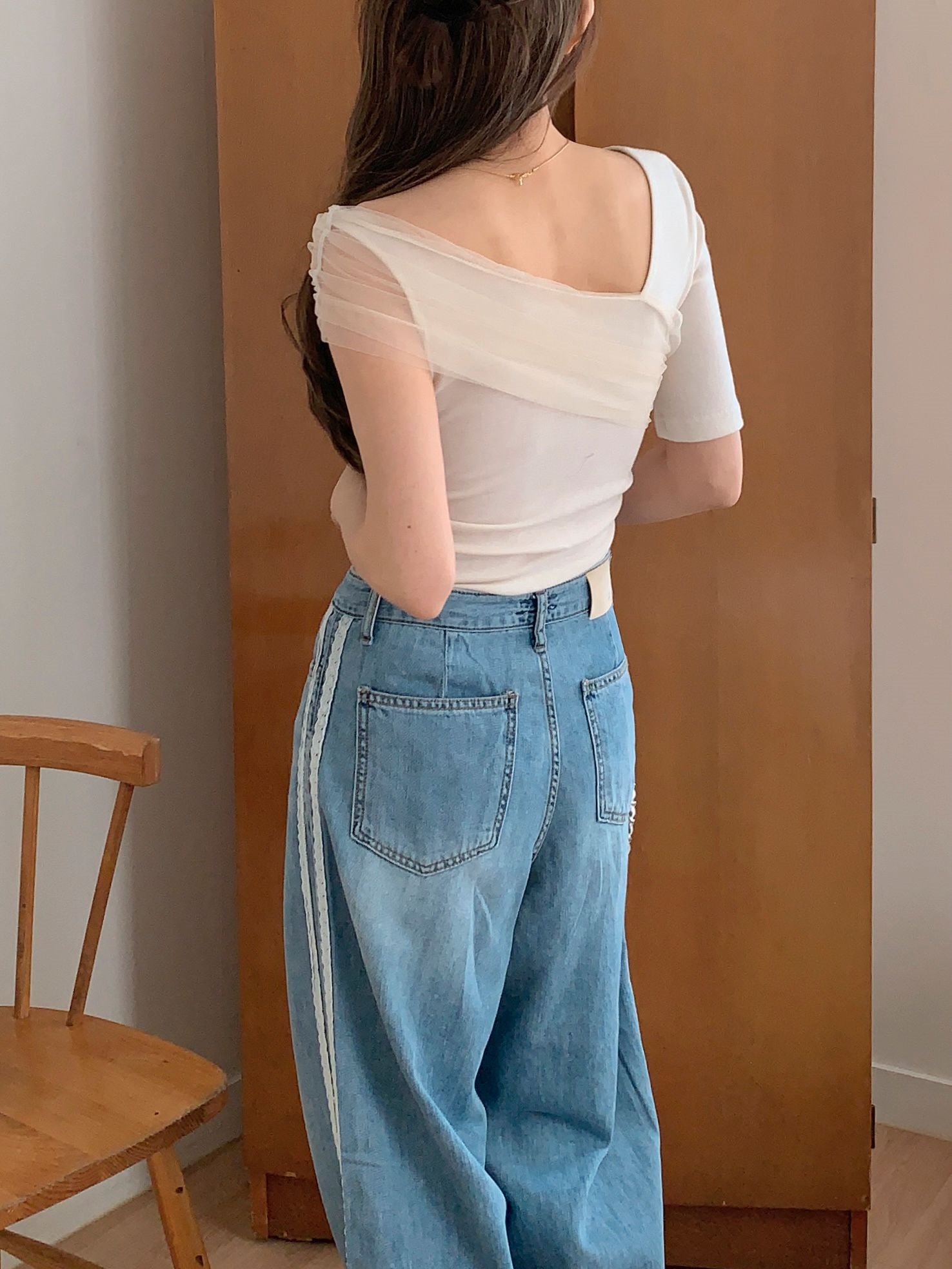 シフォンアンバランス半袖Tシャツ | 詳細画像15
