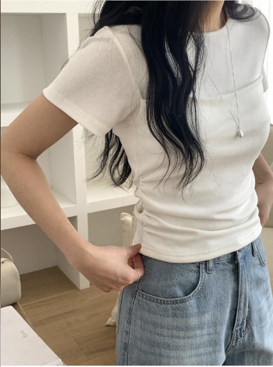 ラウンドネックレイヤード風半袖Tシャツ | 詳細画像4