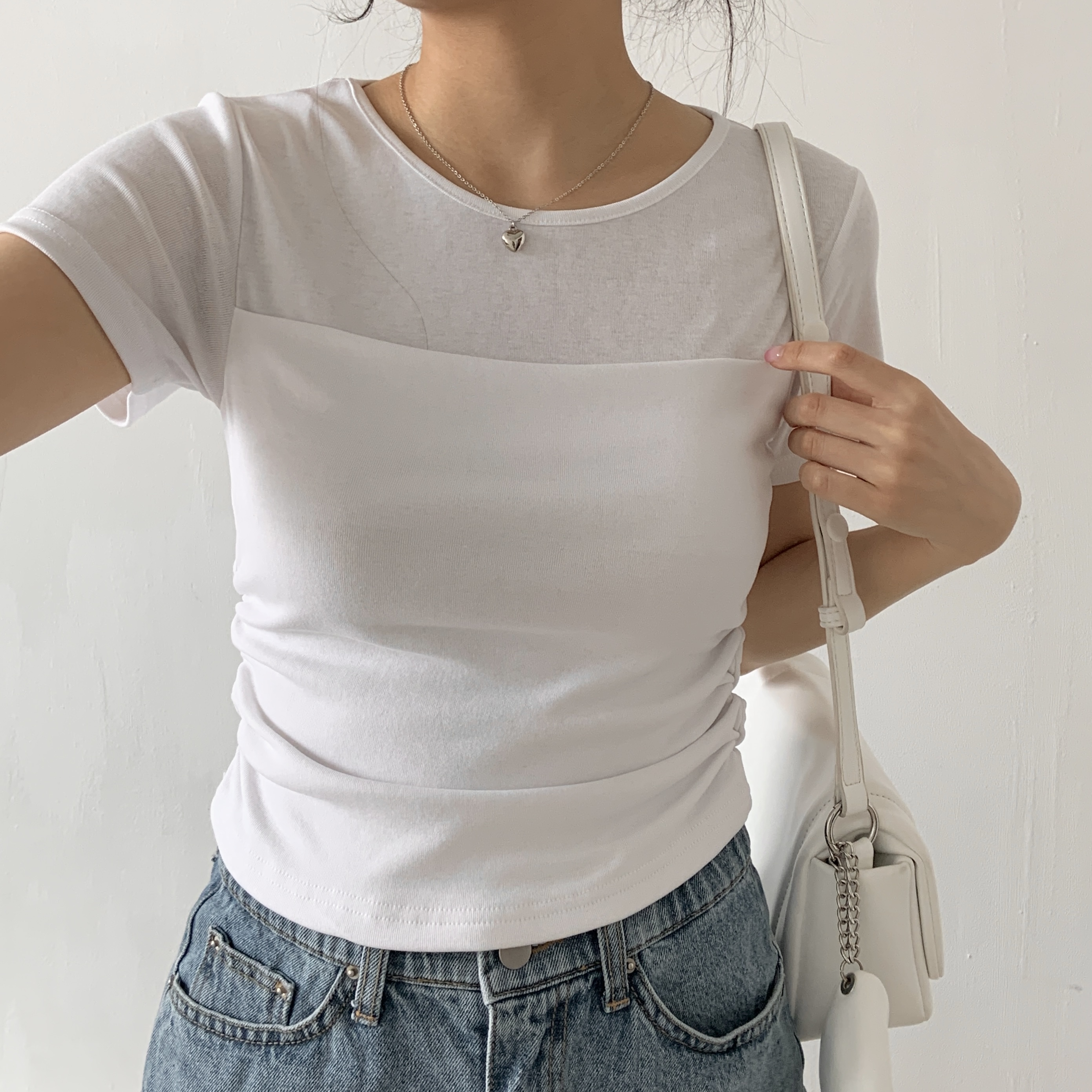 ラウンドネックレイヤード風半袖Tシャツ | 詳細画像8