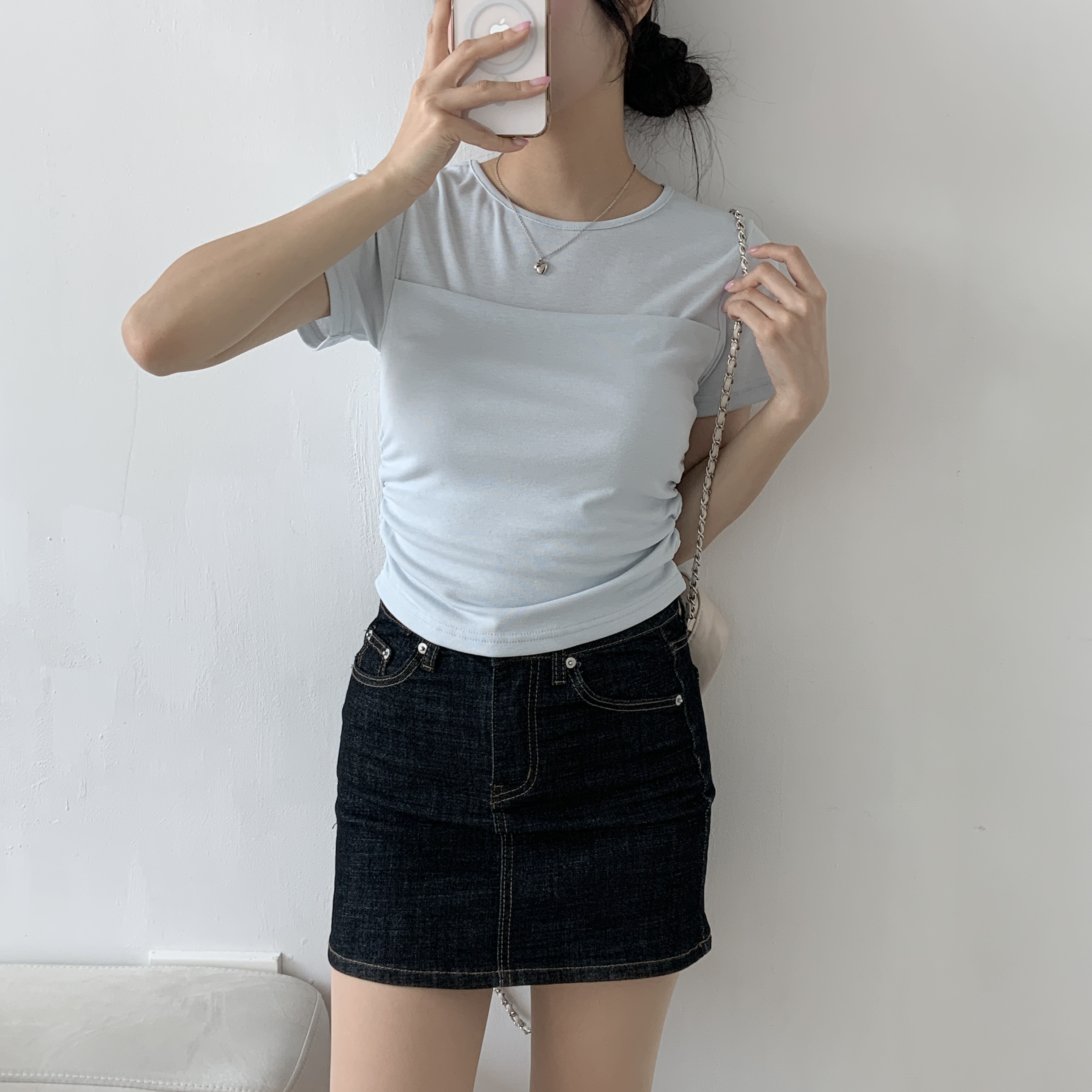ラウンドネックレイヤード風半袖Tシャツ | 詳細画像9