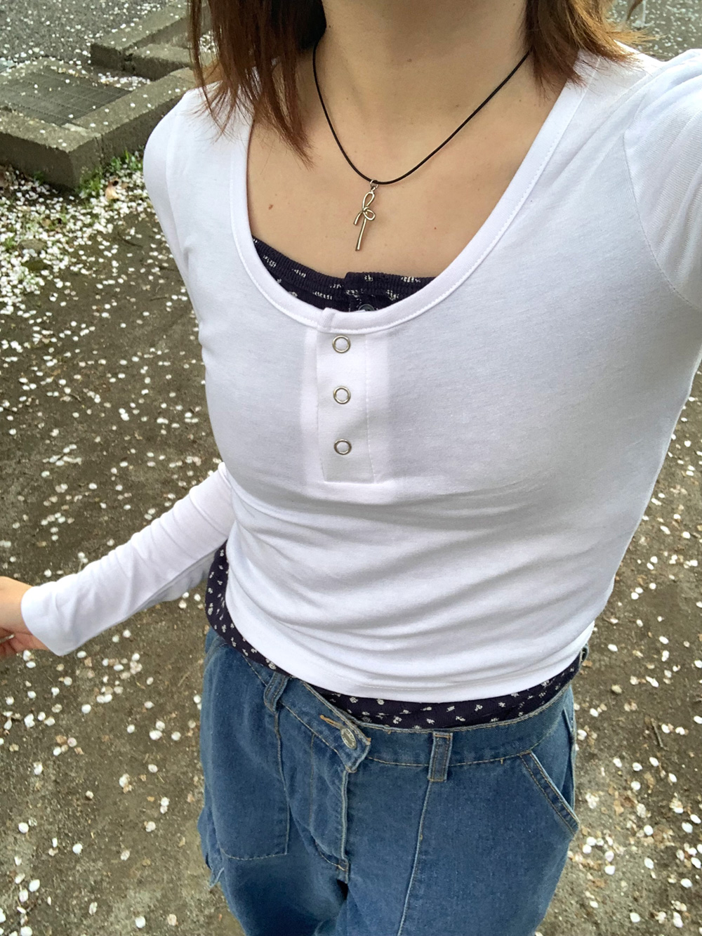 フロントボタン花柄キャミソール | 詳細画像6