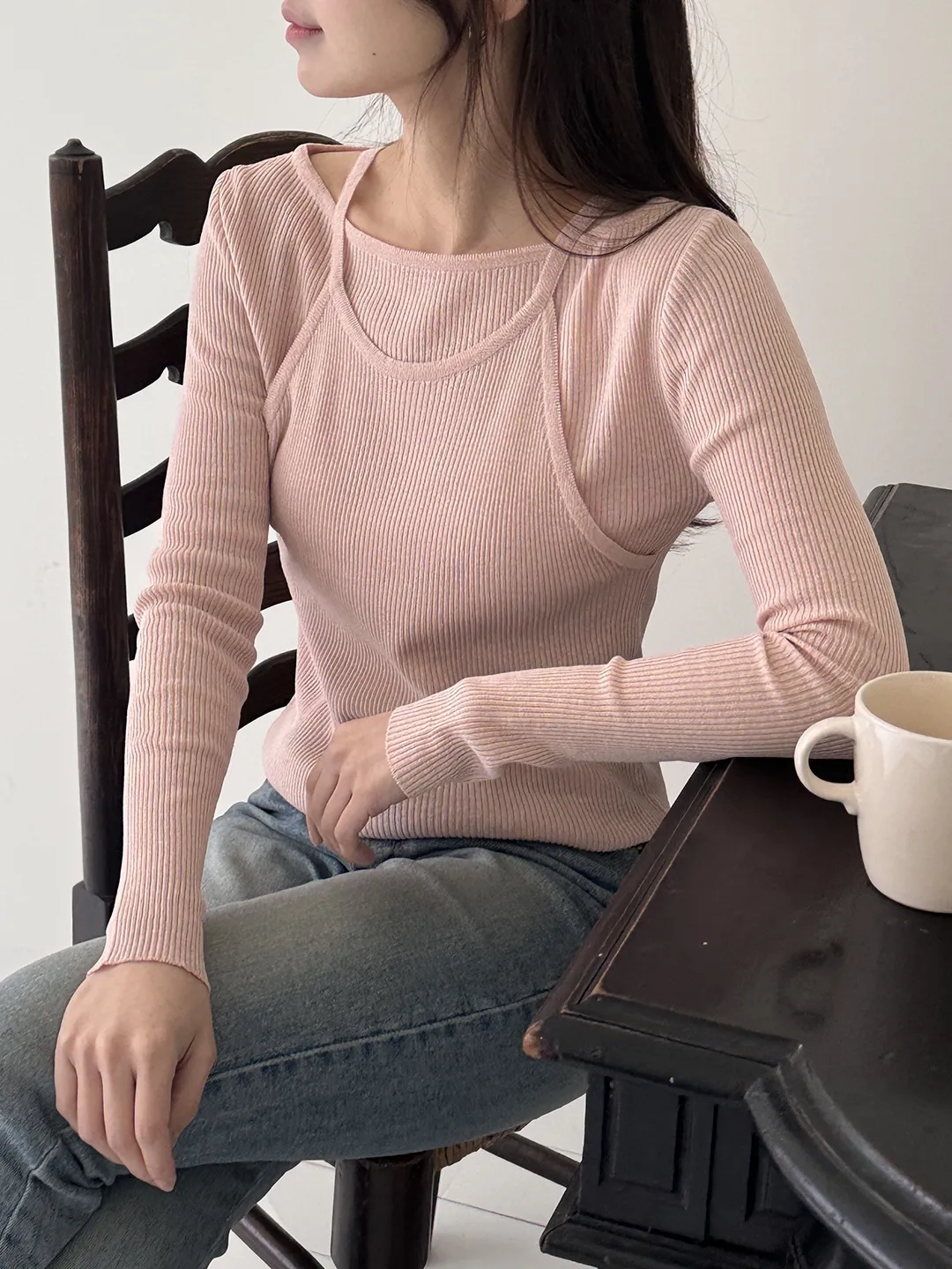 ニットリネン混レイヤード風Tシャツ | 詳細画像1