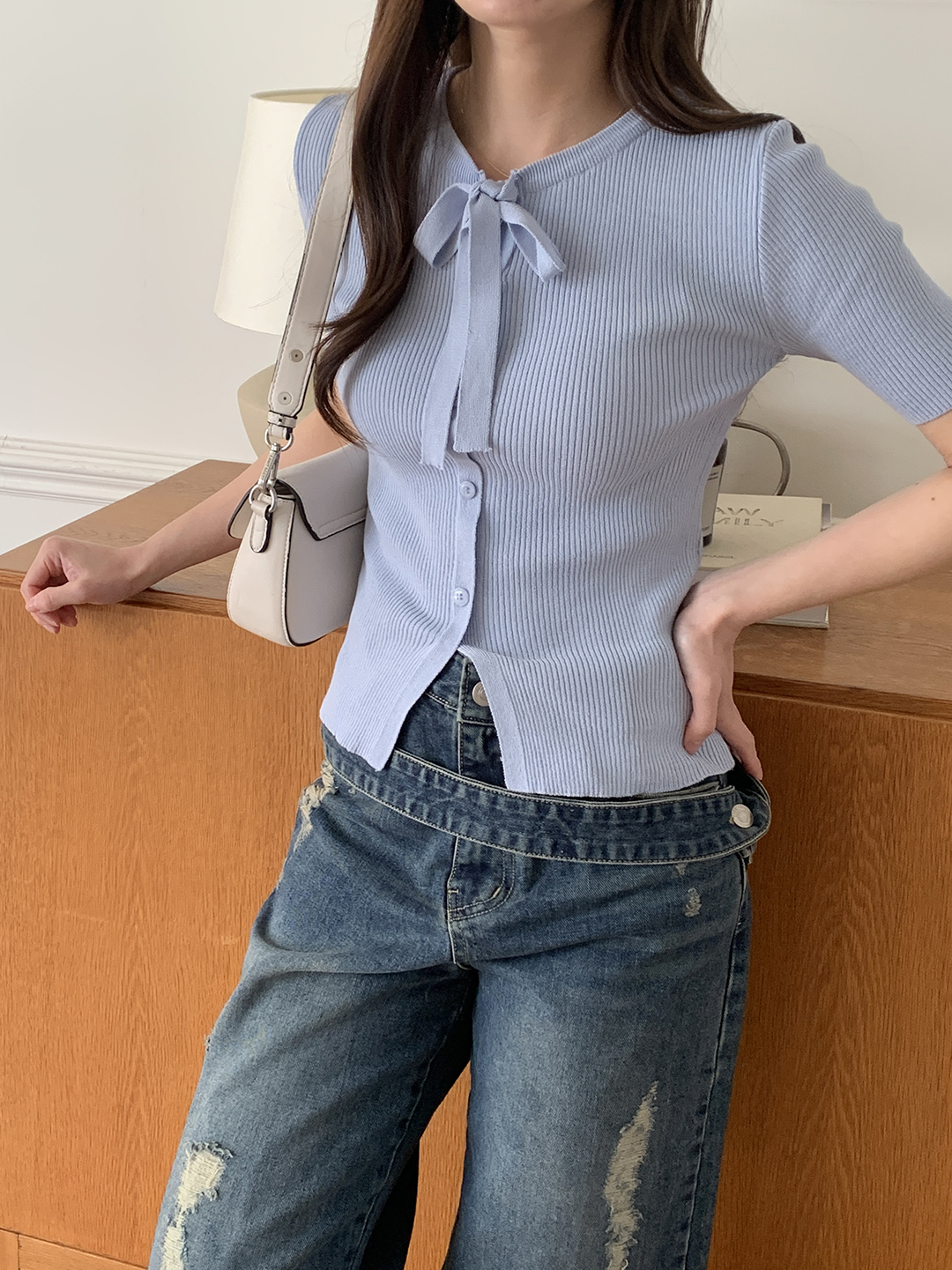 リブリボン半袖Tシャツ | 詳細画像12