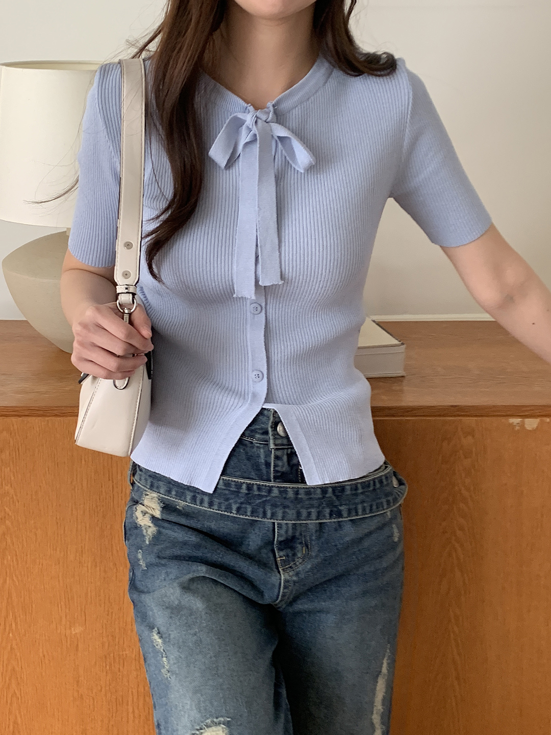 リブリボン半袖Tシャツ | 詳細画像8