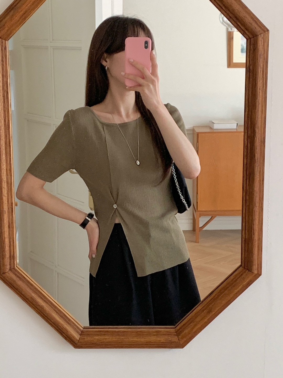 ニットリネン混スリットTシャツ | 詳細画像5