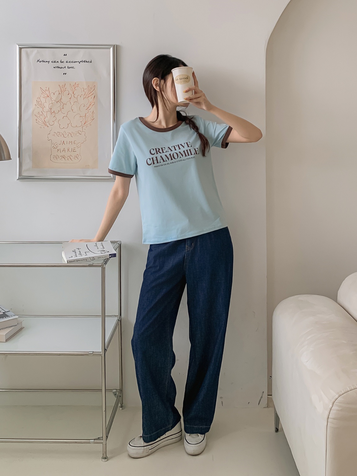 ラウンドネック半袖レタリングTシャツ | 詳細画像2