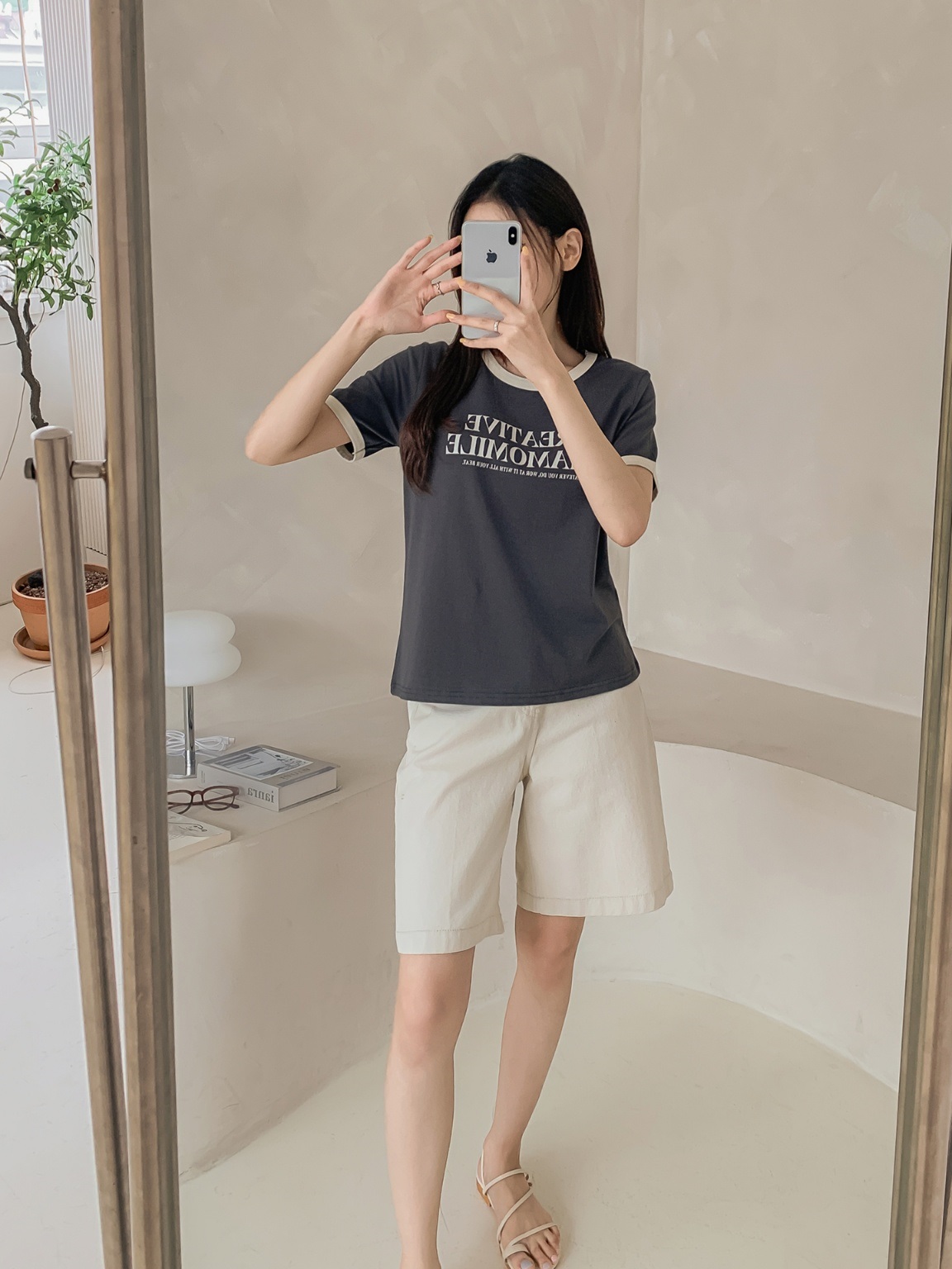ラウンドネック半袖レタリングTシャツ | 詳細画像19