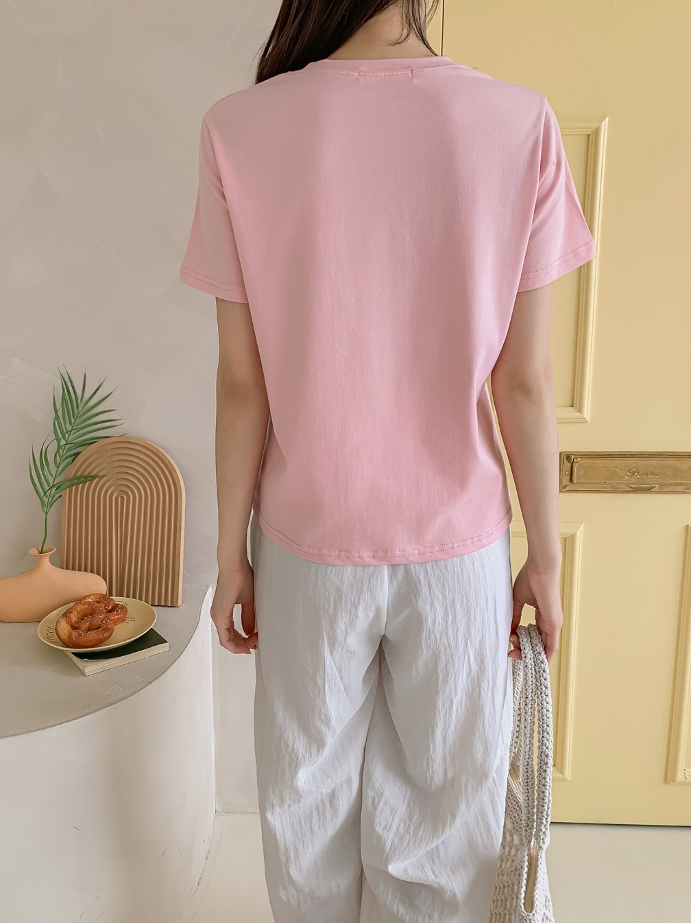 ラウンドネック半袖レタリングTシャツ | 詳細画像13