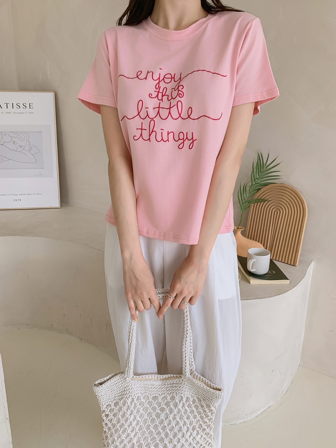 ラウンドネック半袖レタリングTシャツ | 詳細画像18