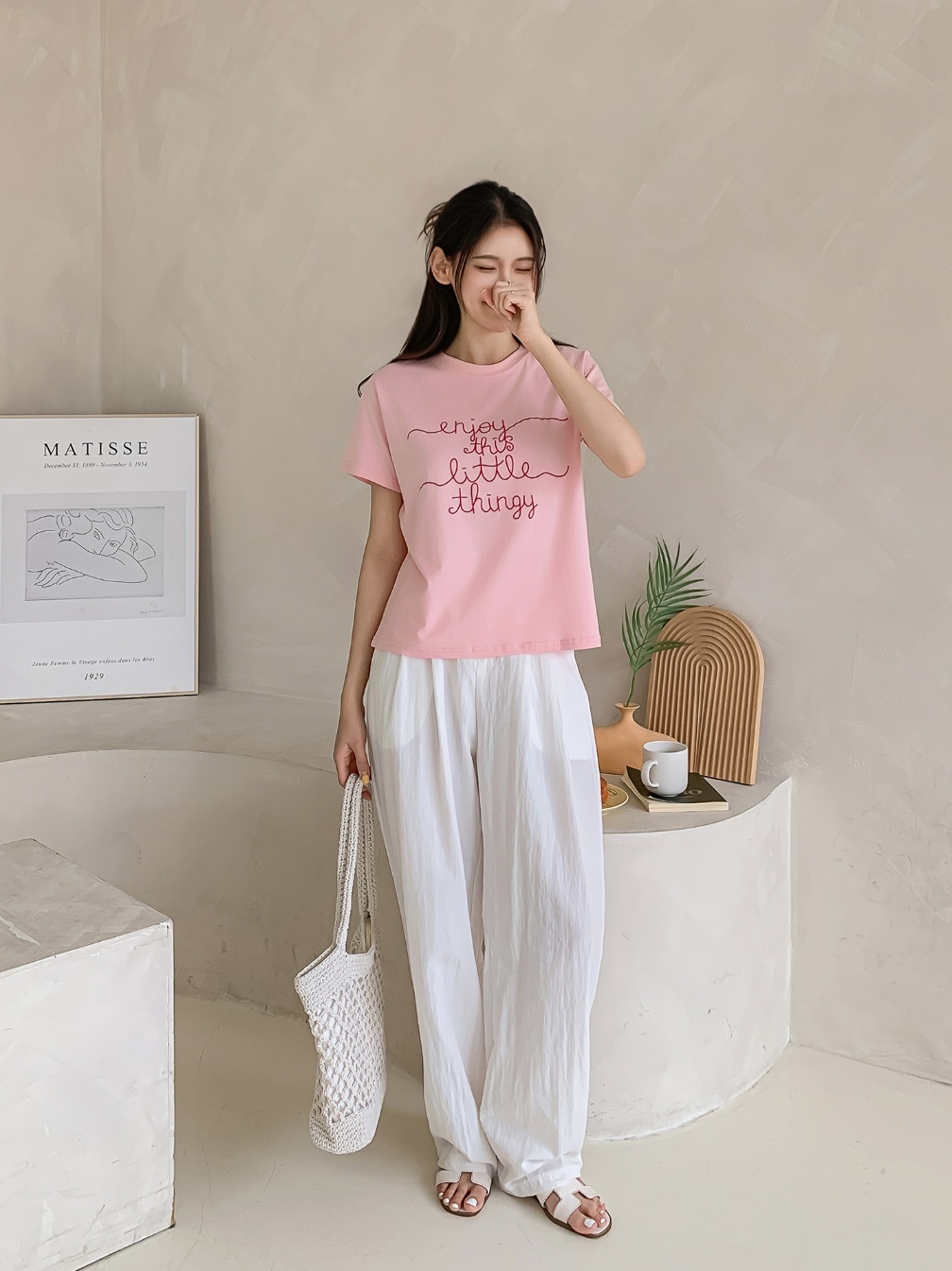 ラウンドネック半袖レタリングTシャツ | 詳細画像19