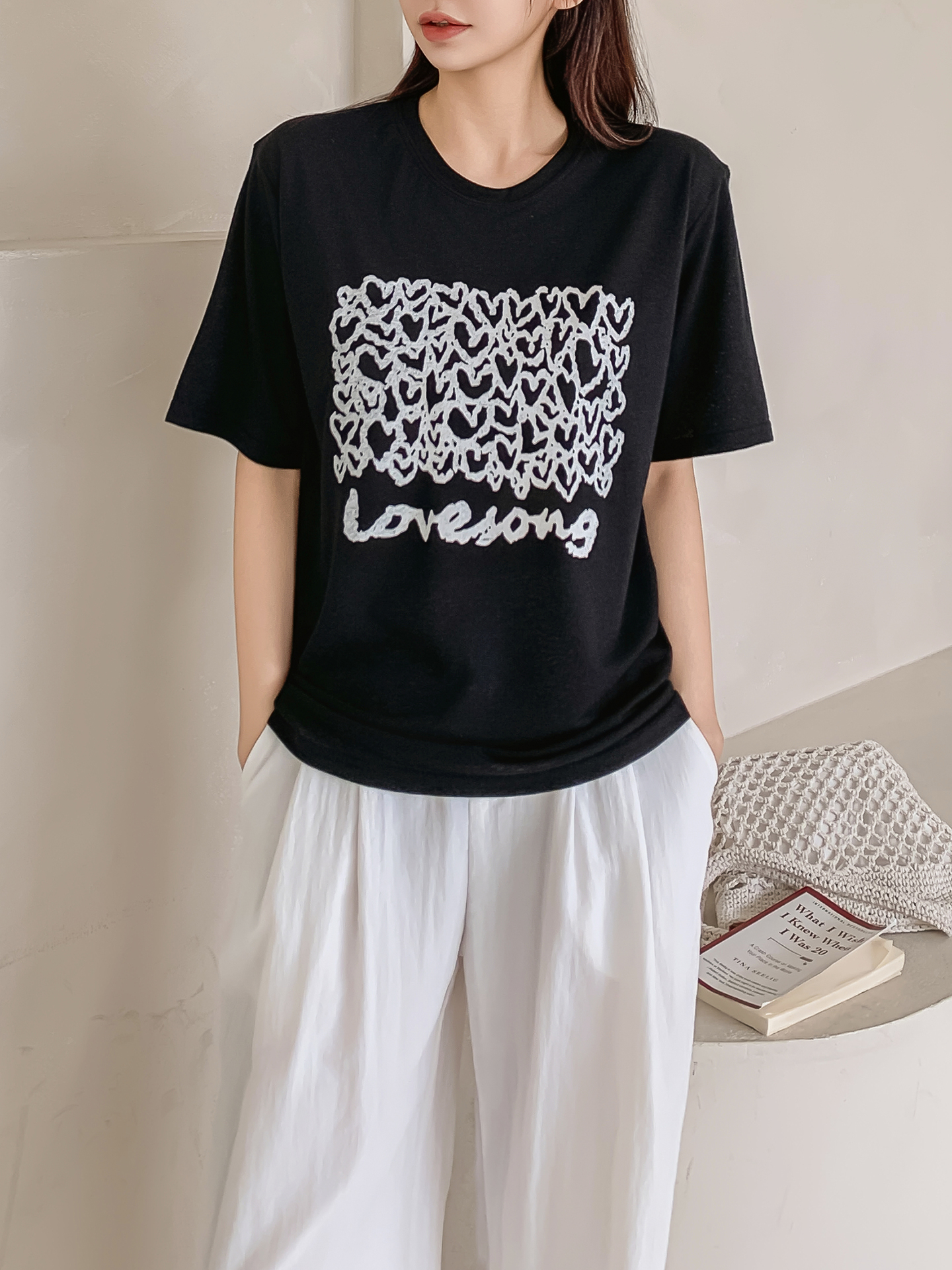 ラウンドネック半袖プリントTシャツ | 詳細画像12
