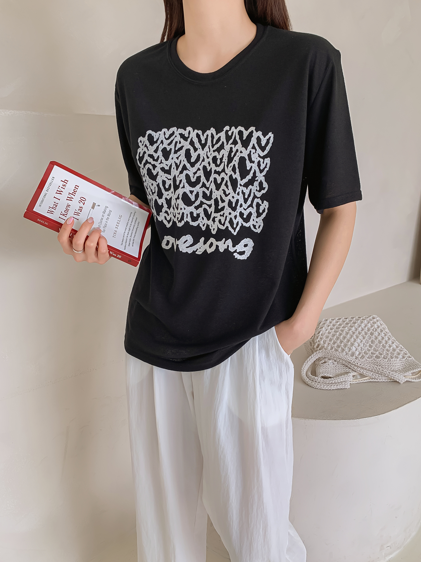 ラウンドネック半袖プリントTシャツ | 詳細画像14