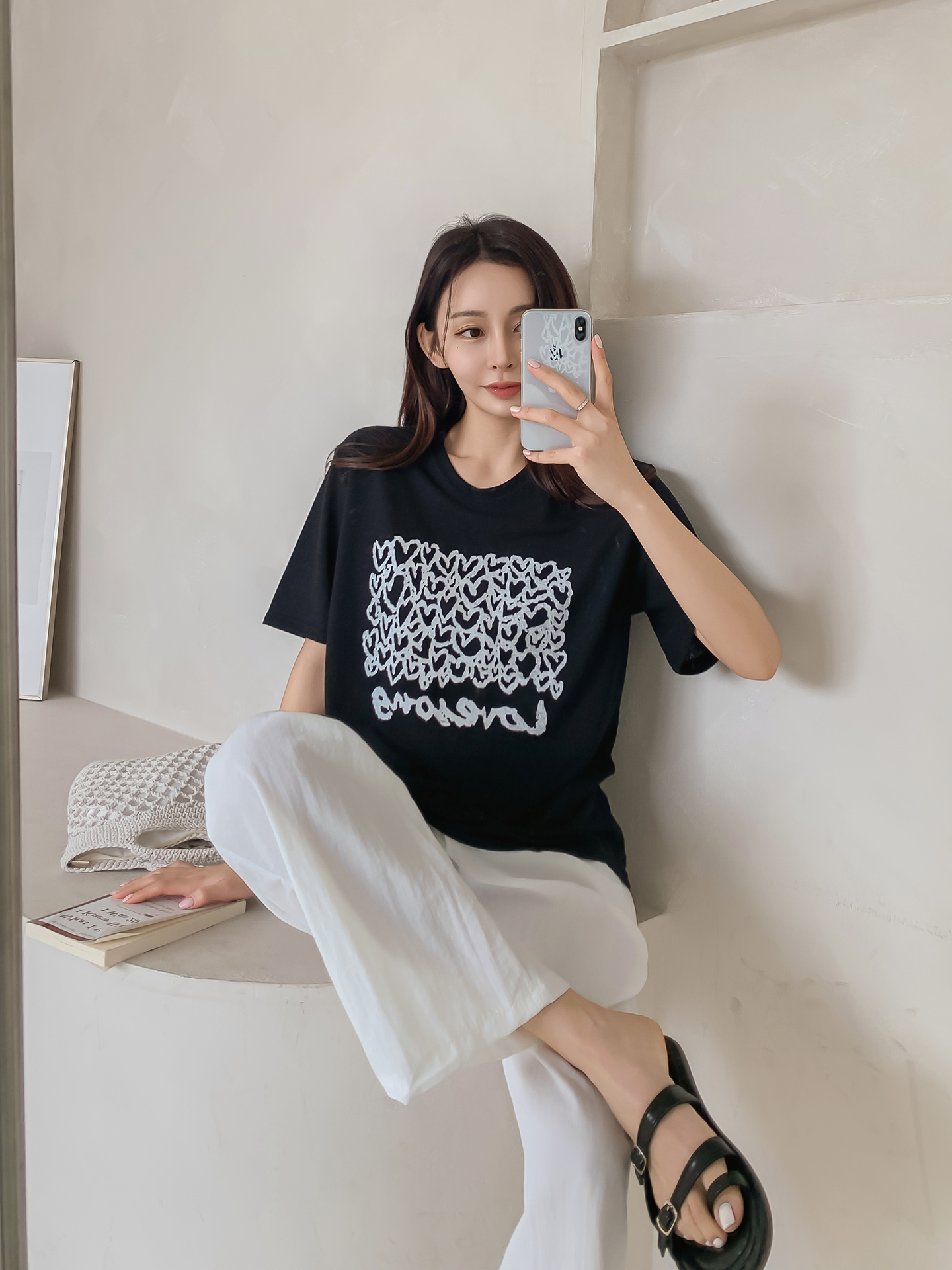 ラウンドネック半袖プリントTシャツ | 詳細画像19
