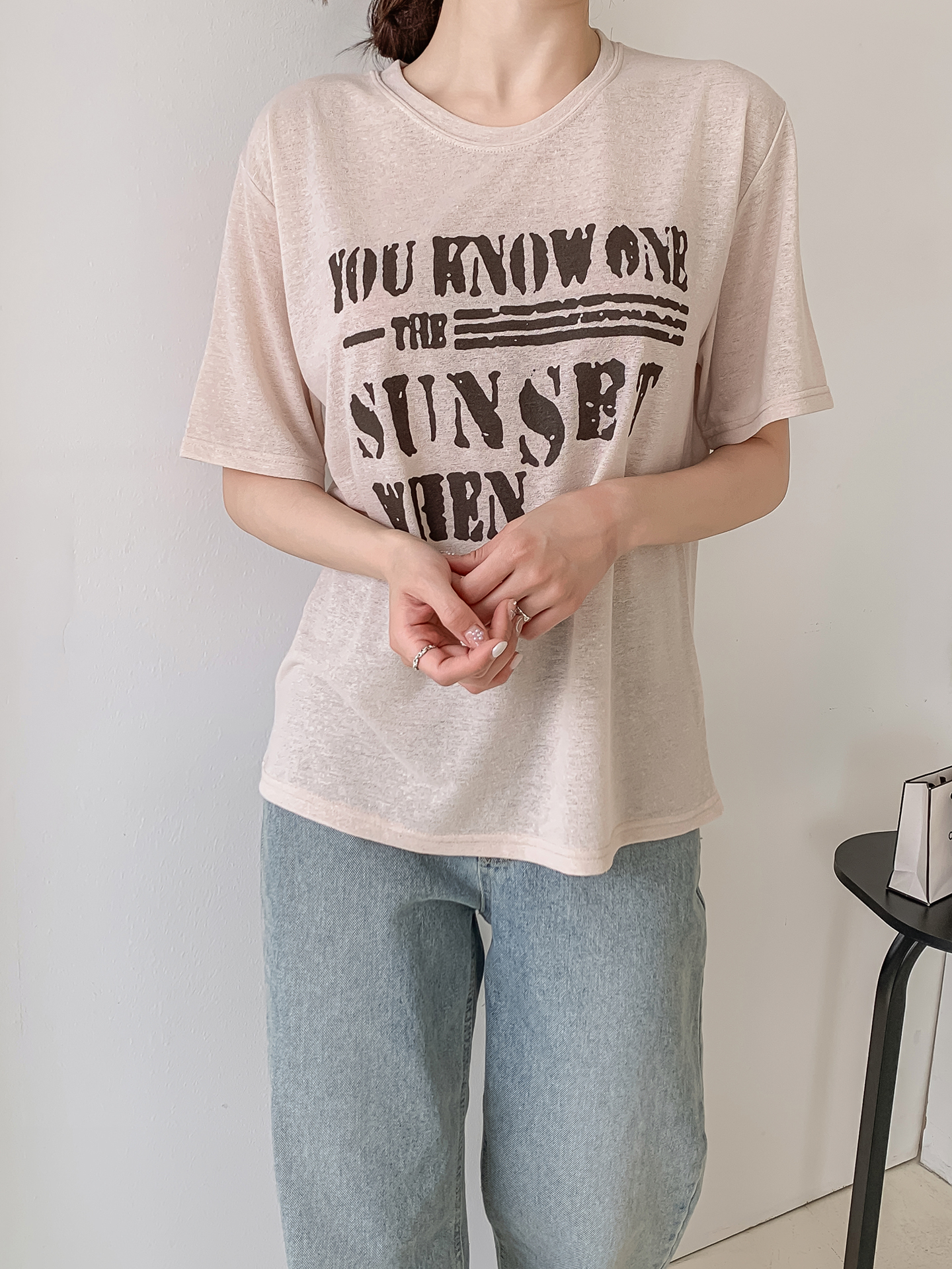 ラウンドネック半袖プリントTシャツ | 詳細画像11
