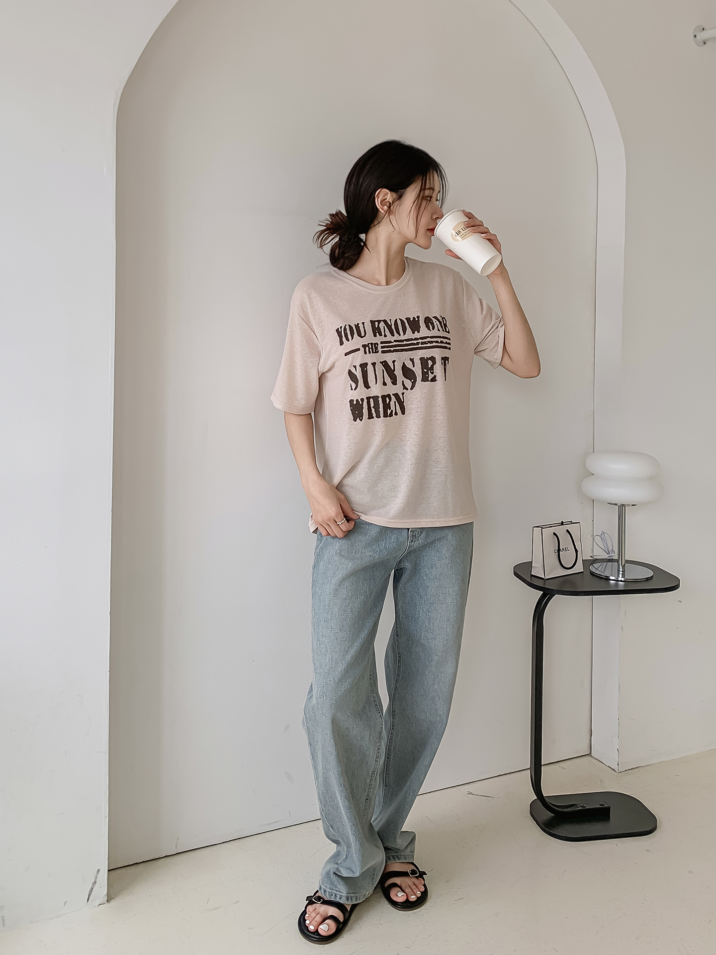 ラウンドネック半袖プリントTシャツ | 詳細画像12