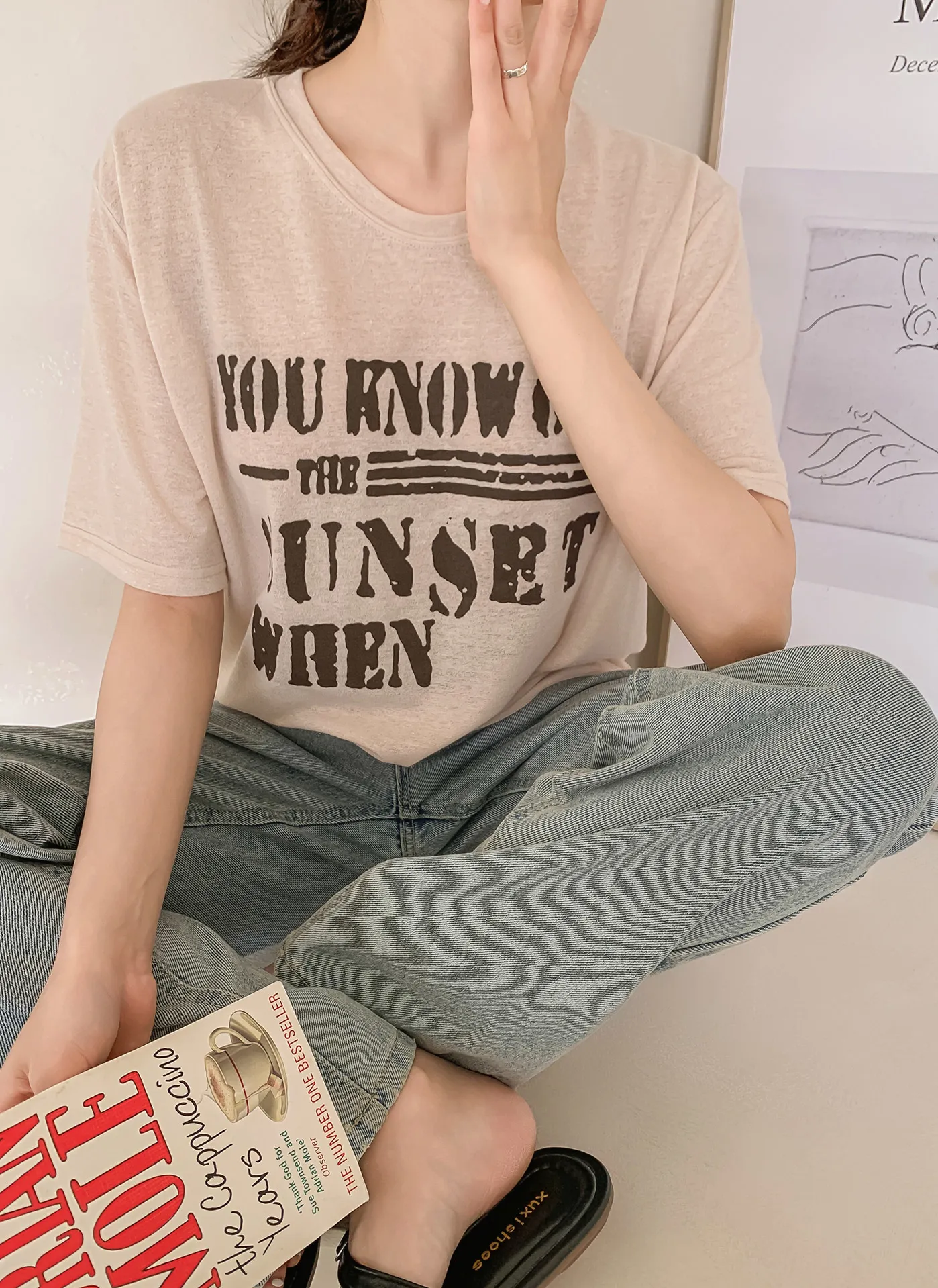 ラウンドネック半袖プリントTシャツ | 詳細画像1