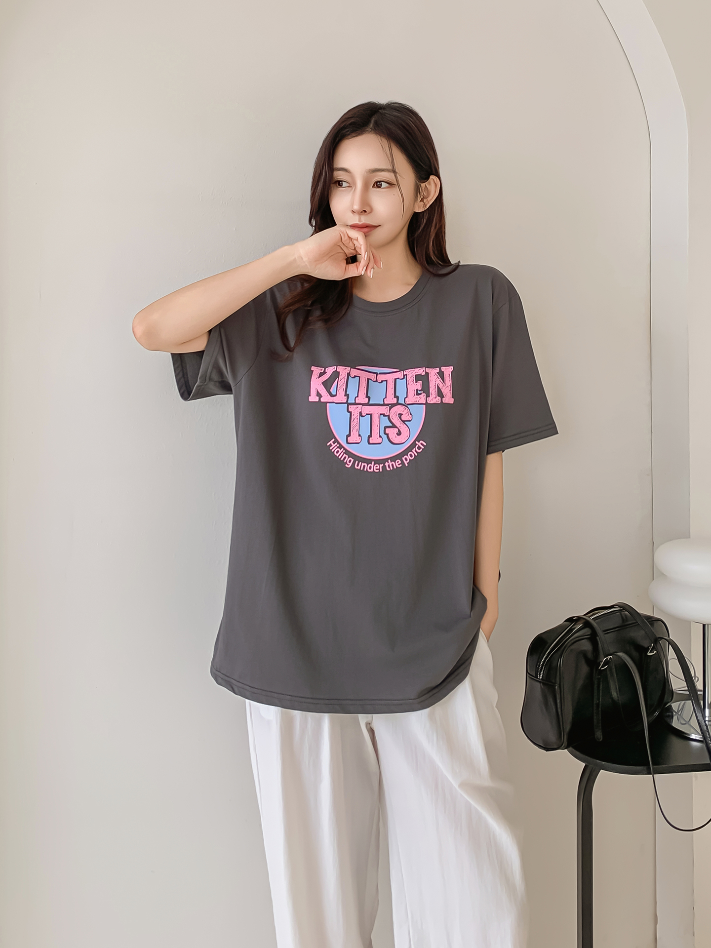 ラウンドネック半袖プリントTシャツ | 詳細画像5