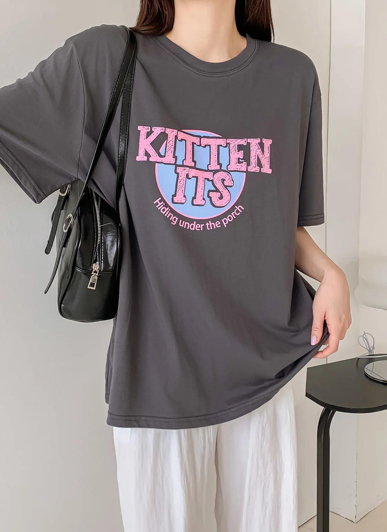 ラウンドネック半袖プリントTシャツ | 詳細画像1