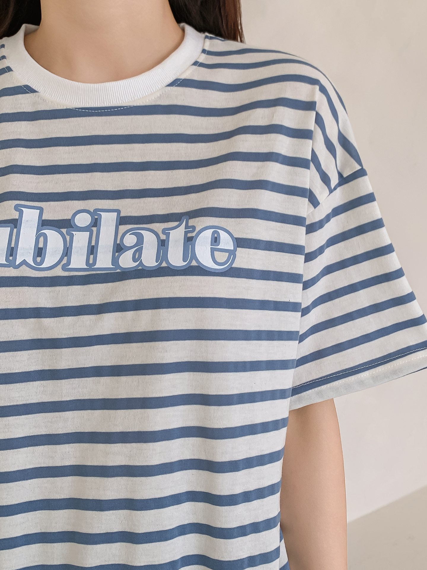 ラウンドネック半袖ロゴボーダーTシャツ | 詳細画像8