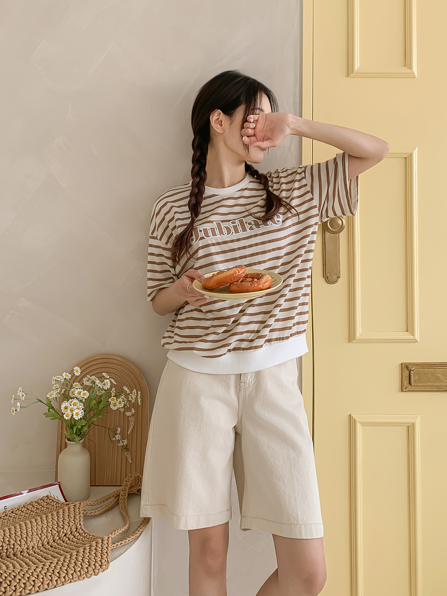 ラウンドネック半袖ロゴボーダーTシャツ | 詳細画像12