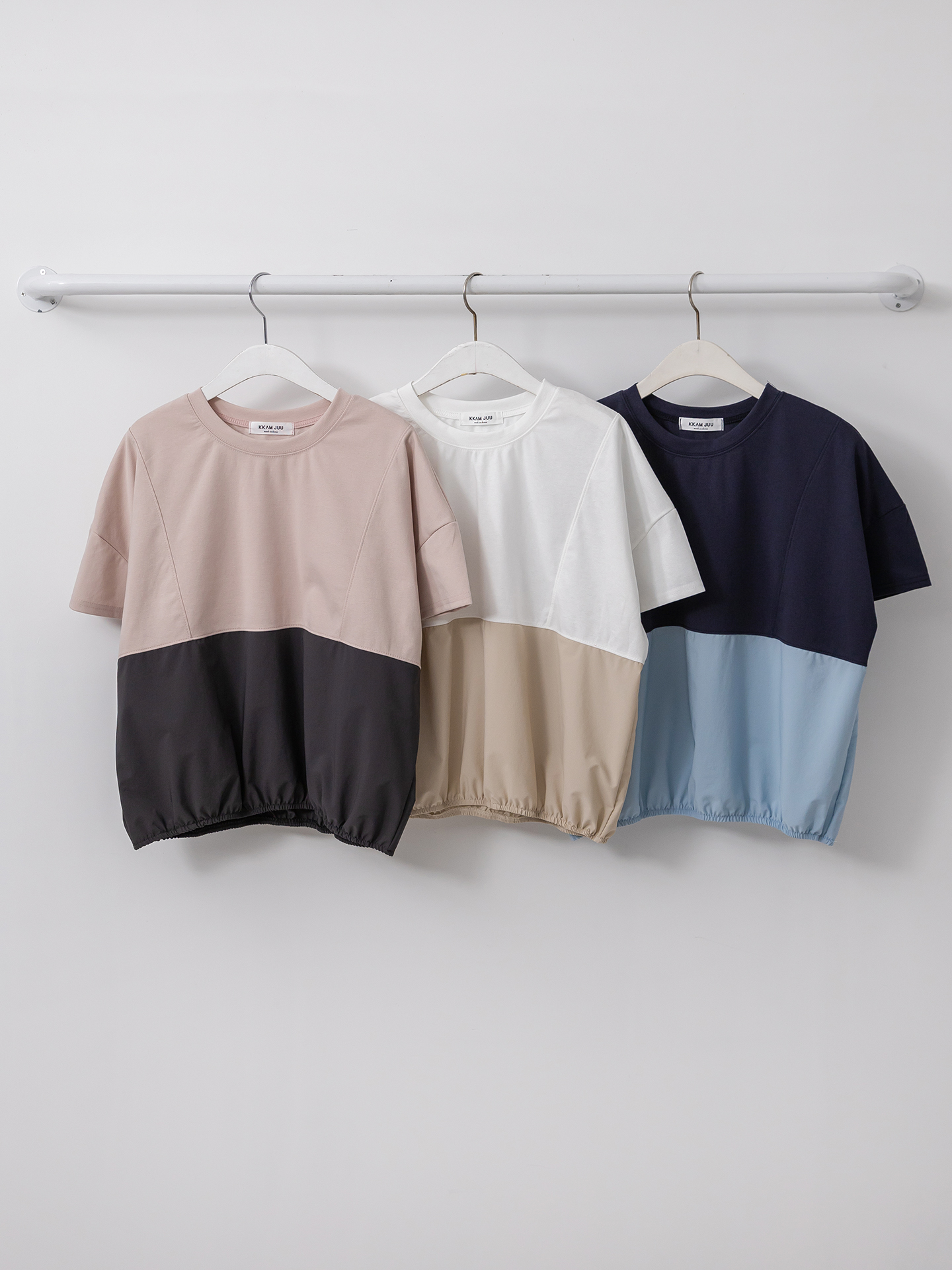 ラウンドネック半袖配色Tシャツ | 詳細画像20