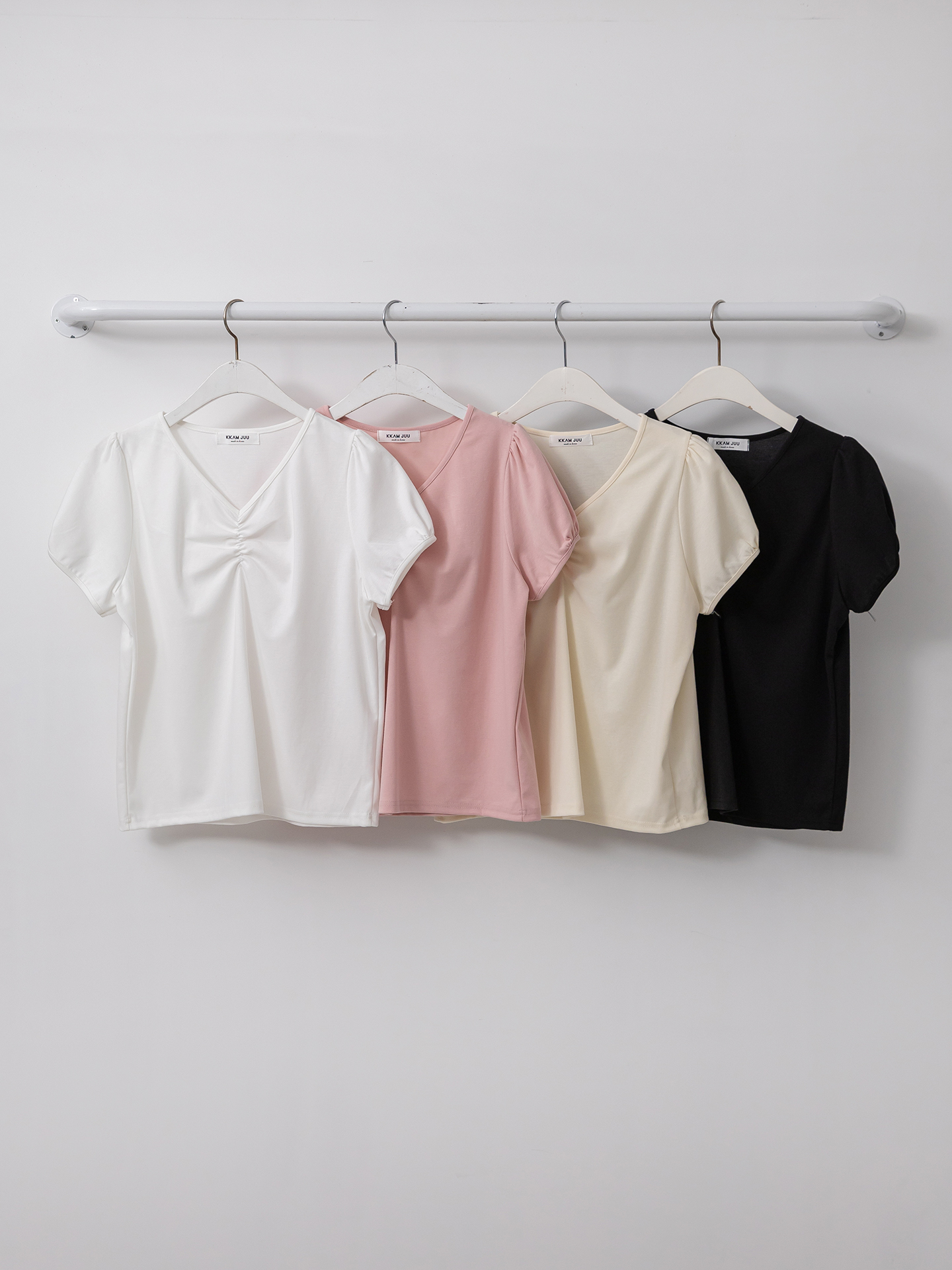 Vネック半袖ギャザーTシャツ | 詳細画像20