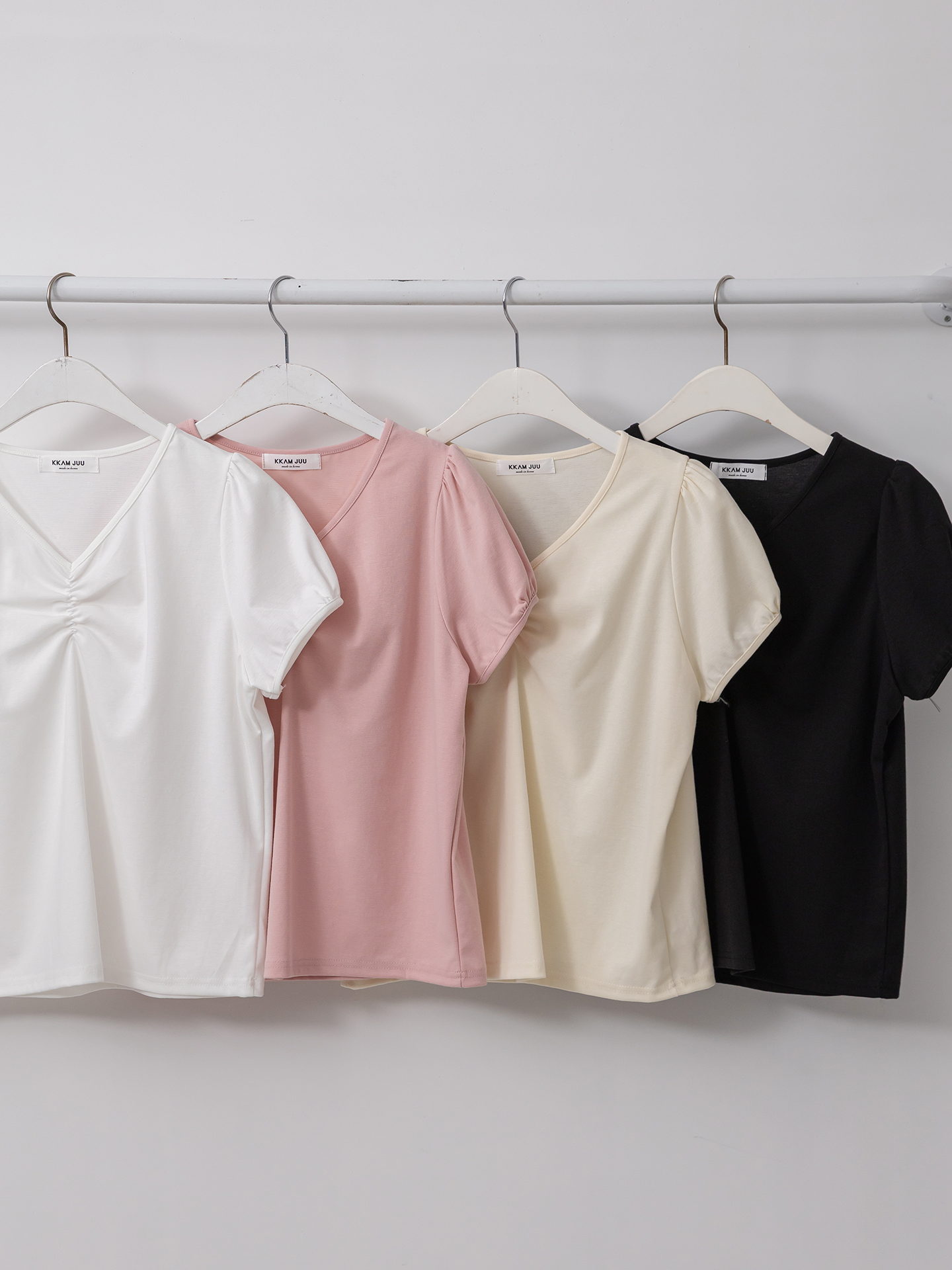 Vネック半袖ギャザーTシャツ | 詳細画像21
